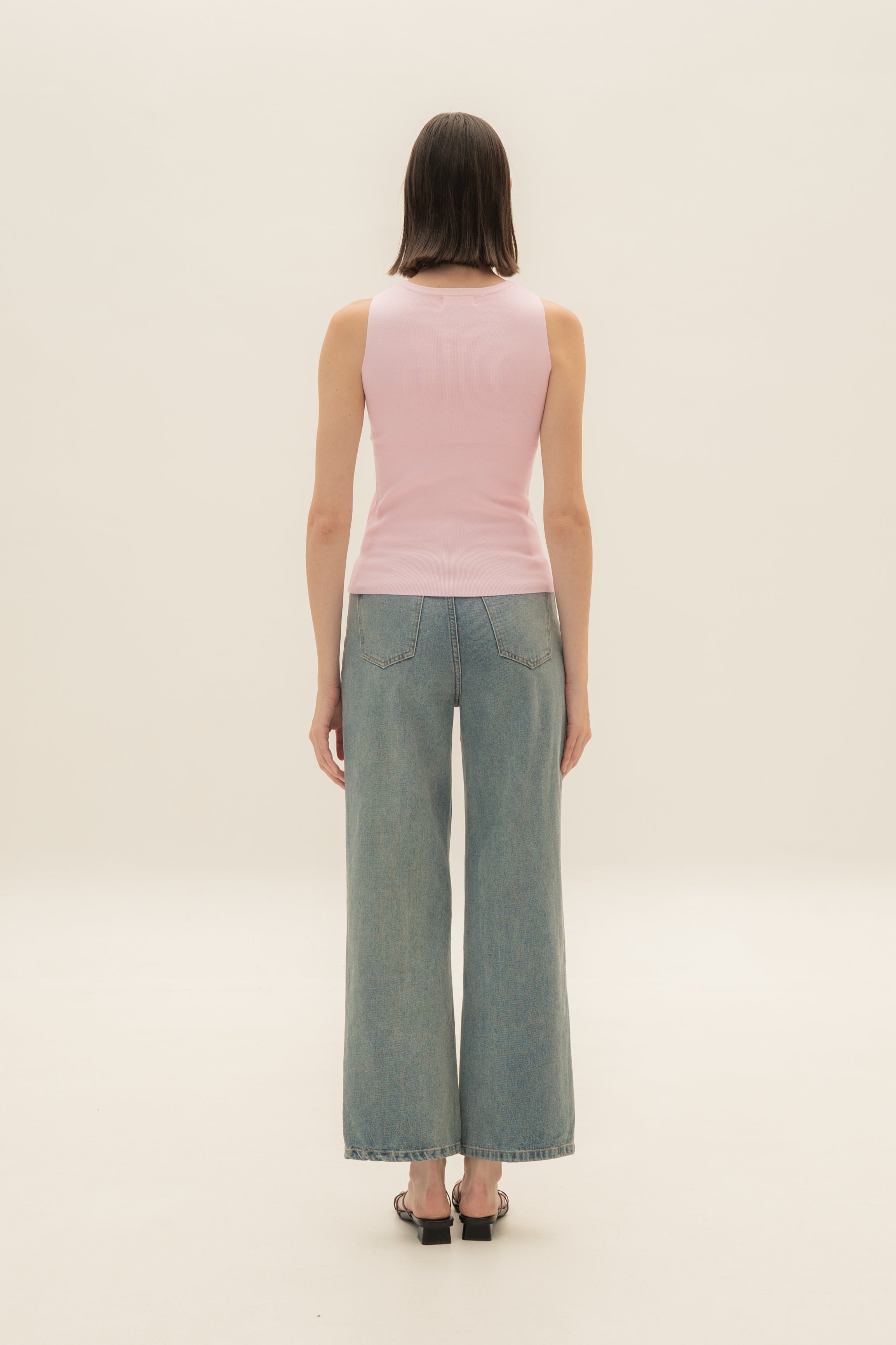 Sleeveless Knit Tank in Pink