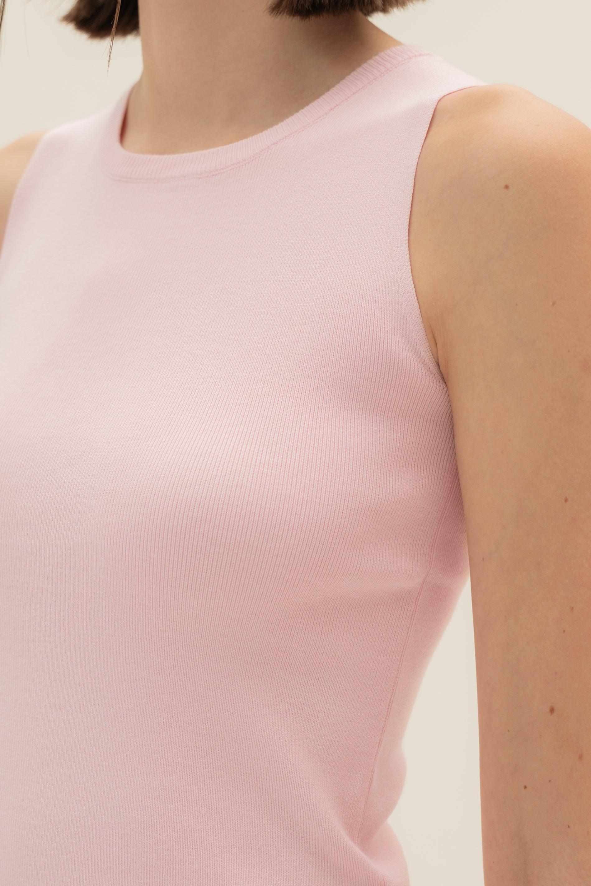 Sleeveless Knit Tank in Pink