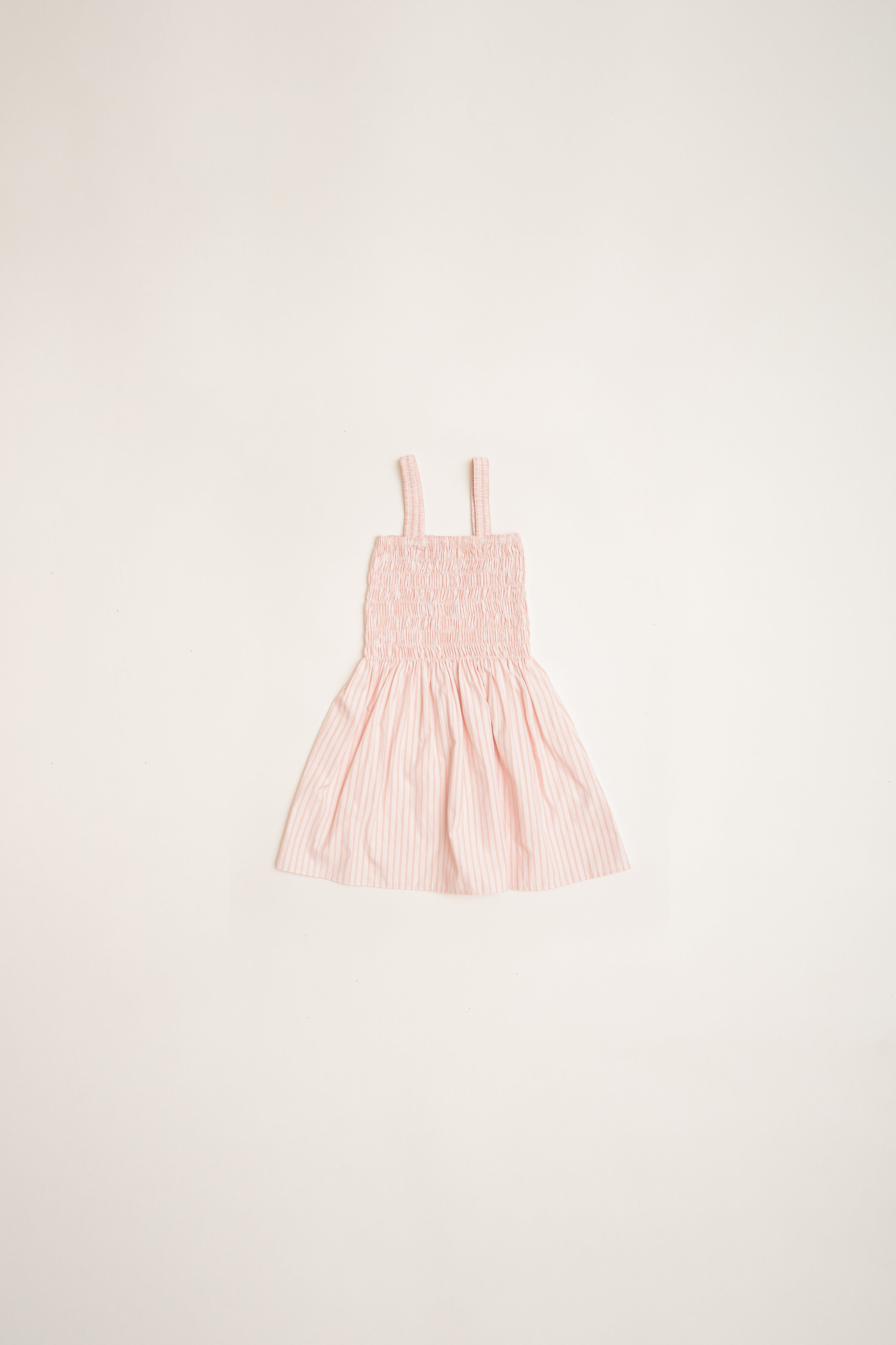 Mini Cami Shirred Dress in Roseate Stripe