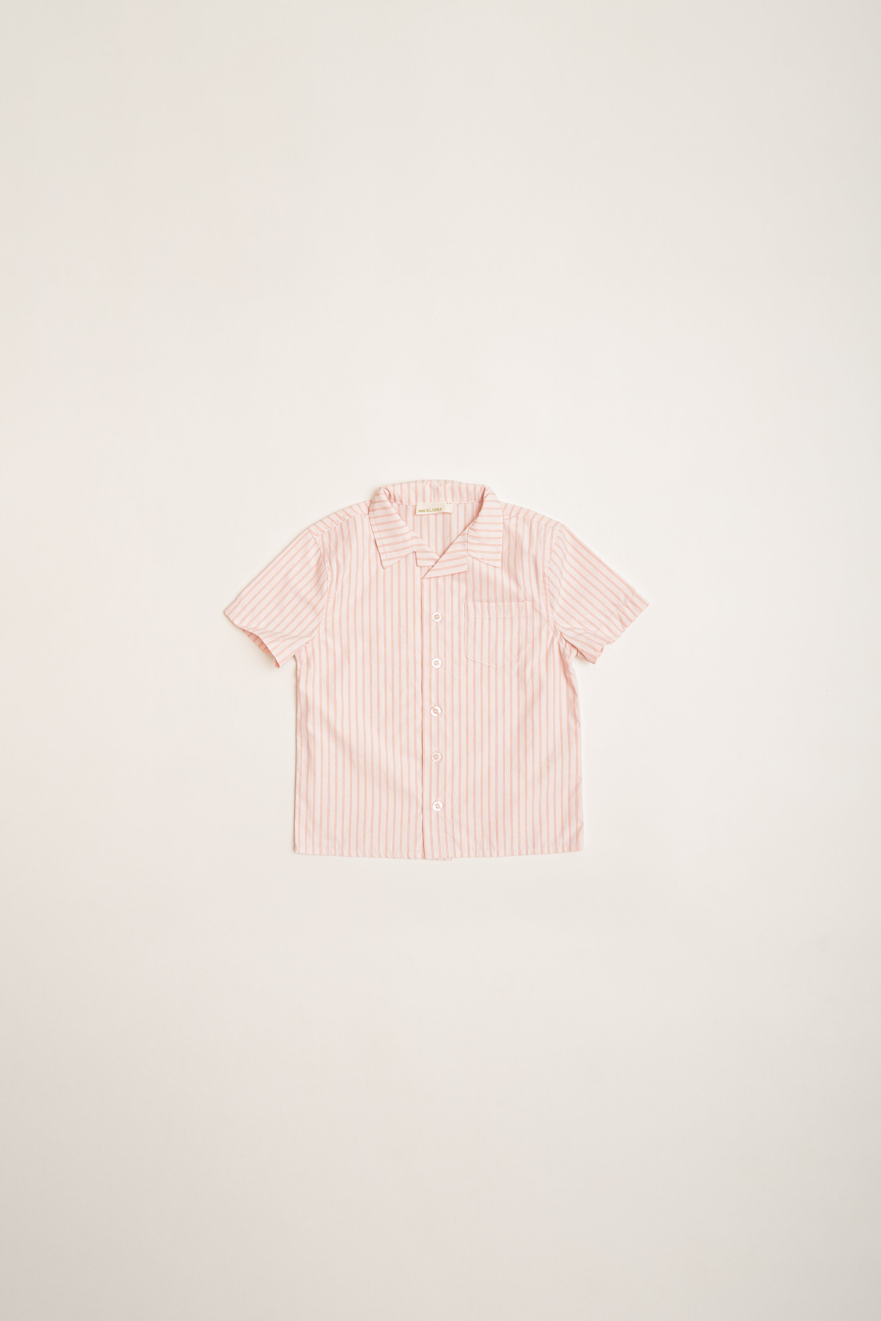 Mini Short Sleeve Pocket Shirt in Roseate Stripe