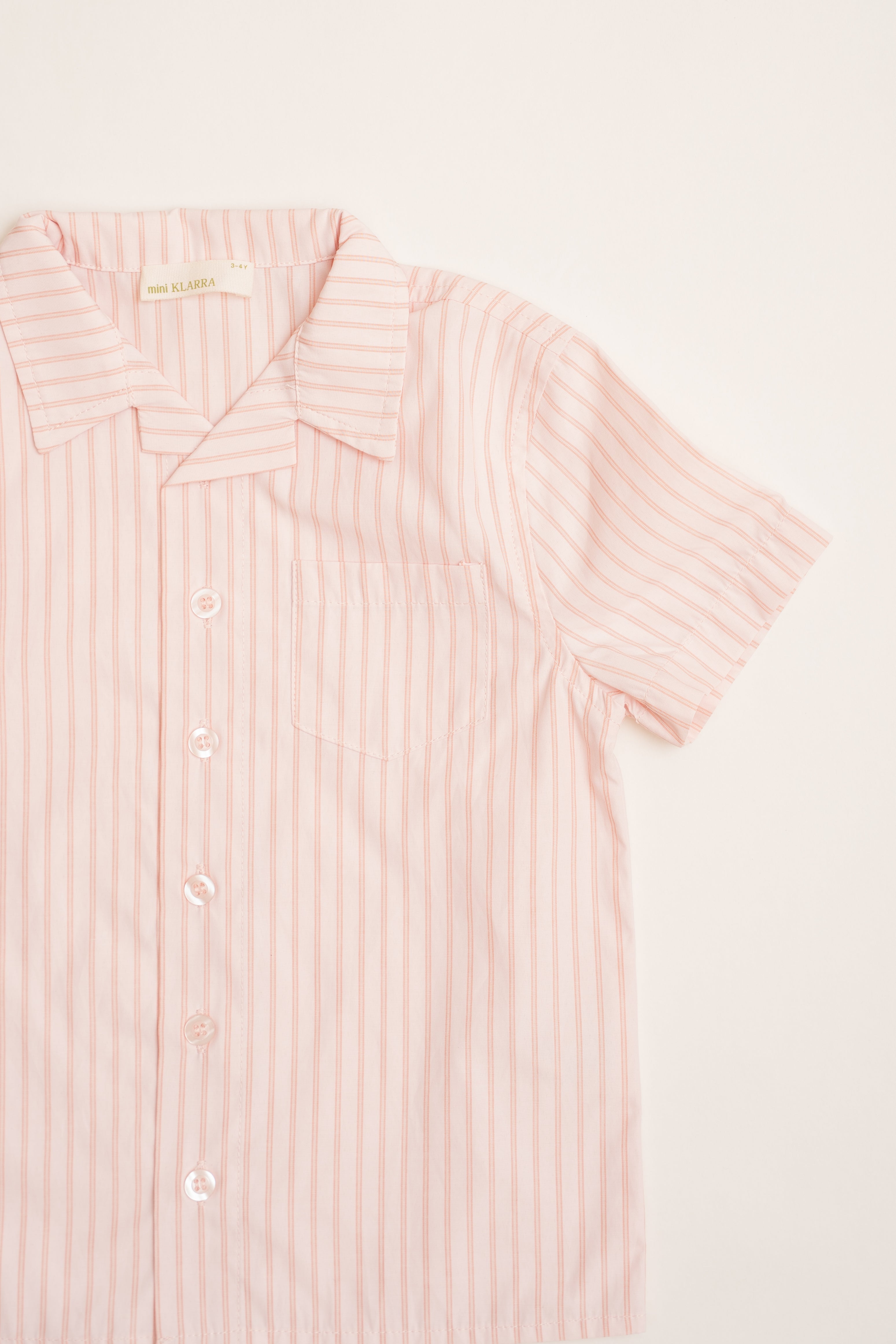Mini Short Sleeve Pocket Shirt in Roseate Stripe