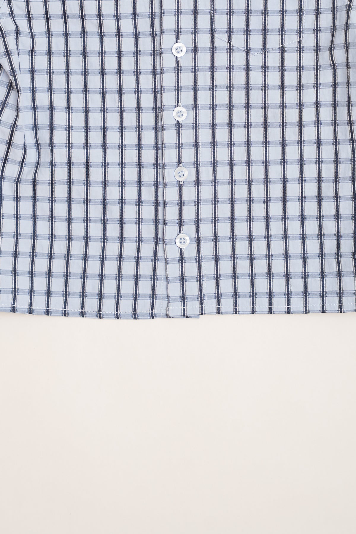 Mini Short Sleeve Pocket Shirt in Ocean Blue Gingham