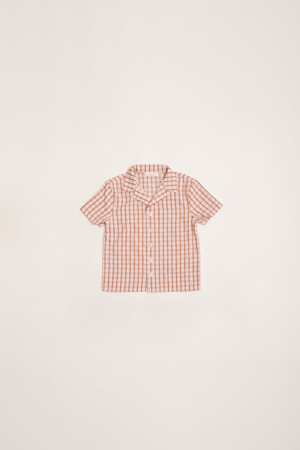 Mini Short Sleeve Pocket Shirt in Rosewood Gingham
