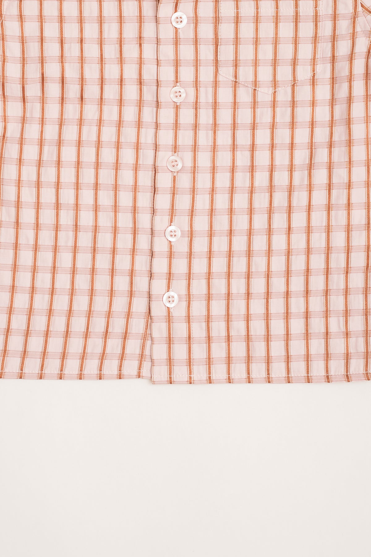 Mini Short Sleeve Pocket Shirt in Rosewood Gingham