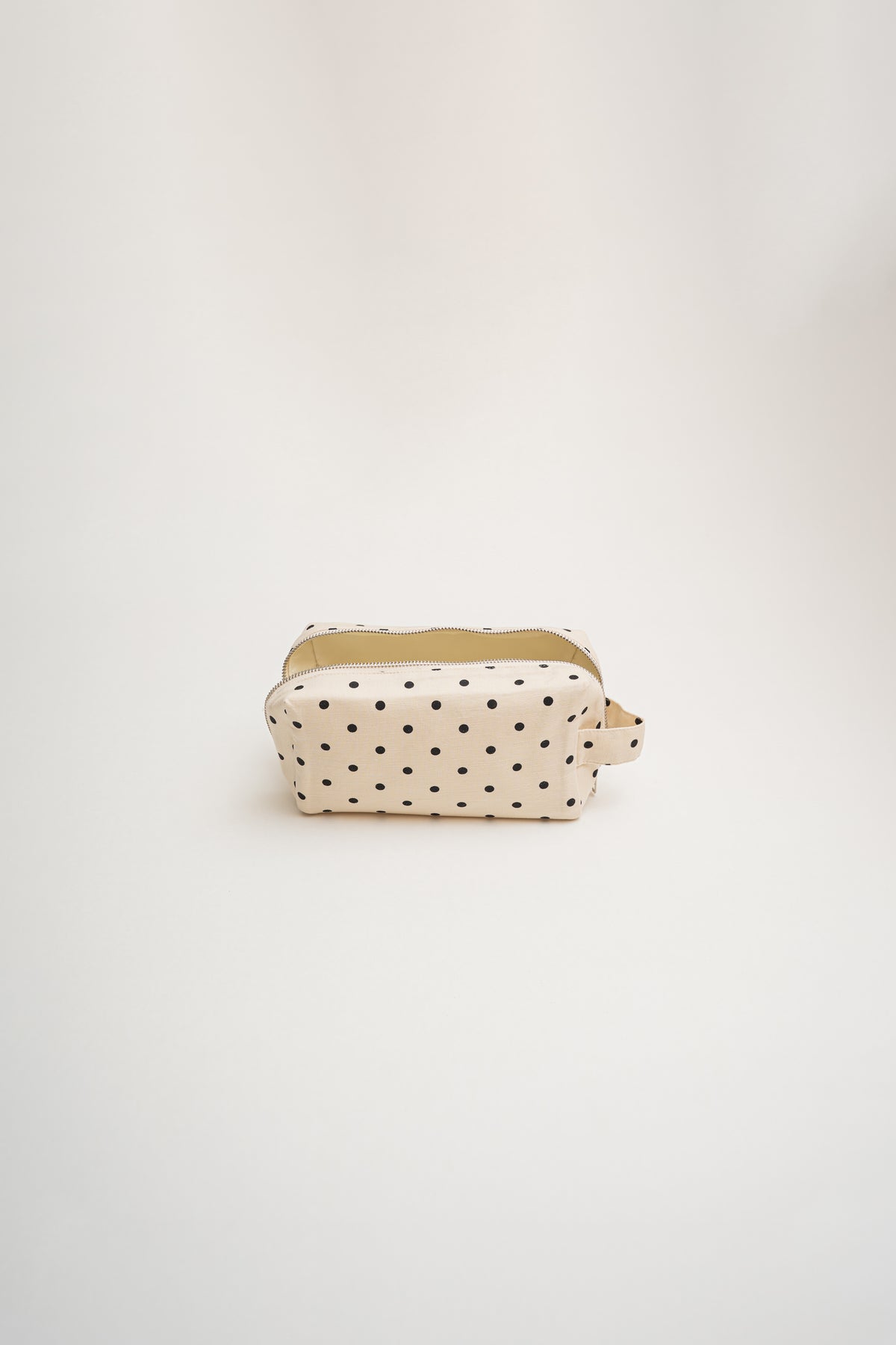 Pouch With Carrying Strap in Polka Dot Ivory