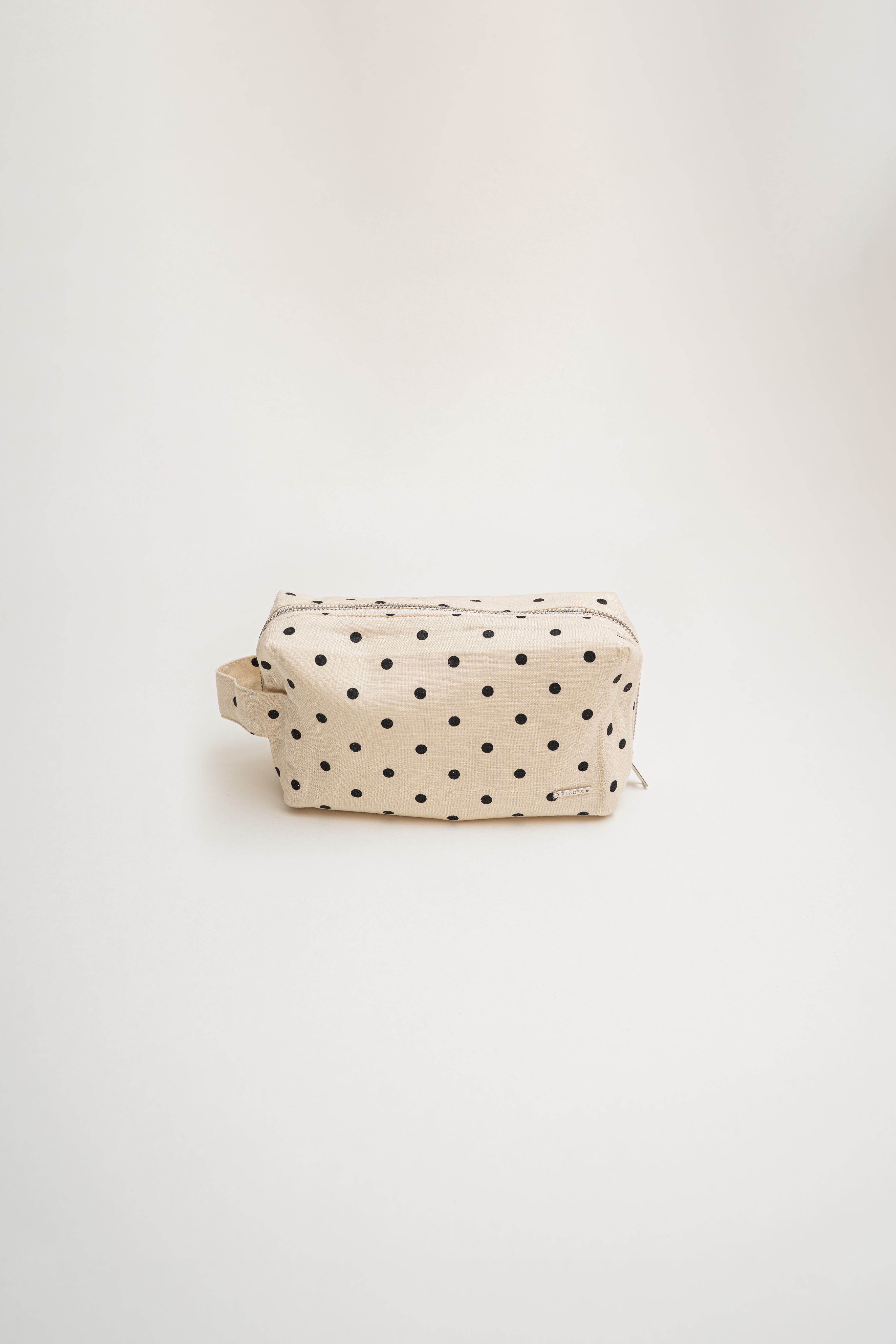 Pouch With Carrying Strap in Polka Dot Ivory