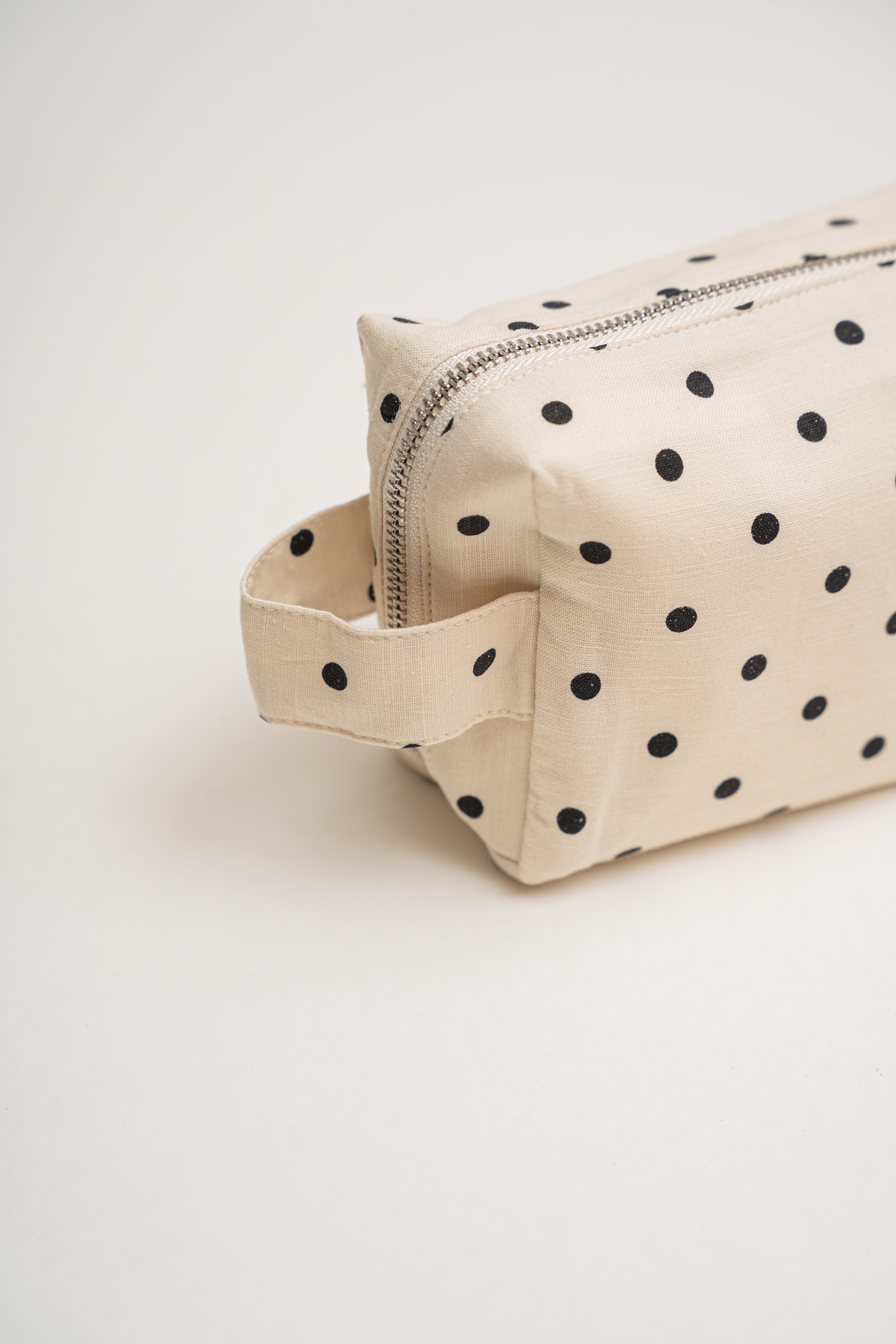 Pouch With Carrying Strap in Polka Dot Ivory