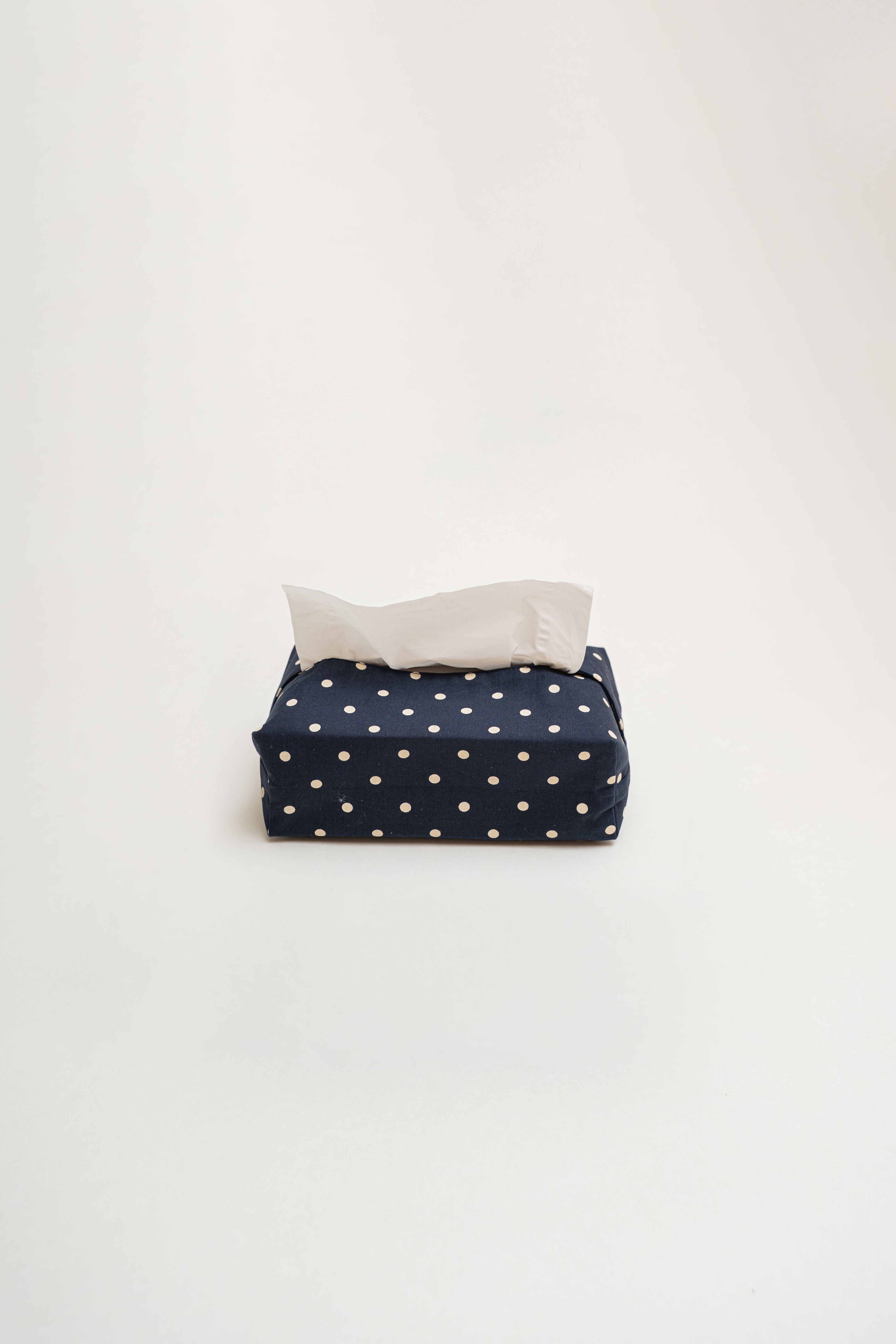 Tissue Holder in Polka Dot Navy