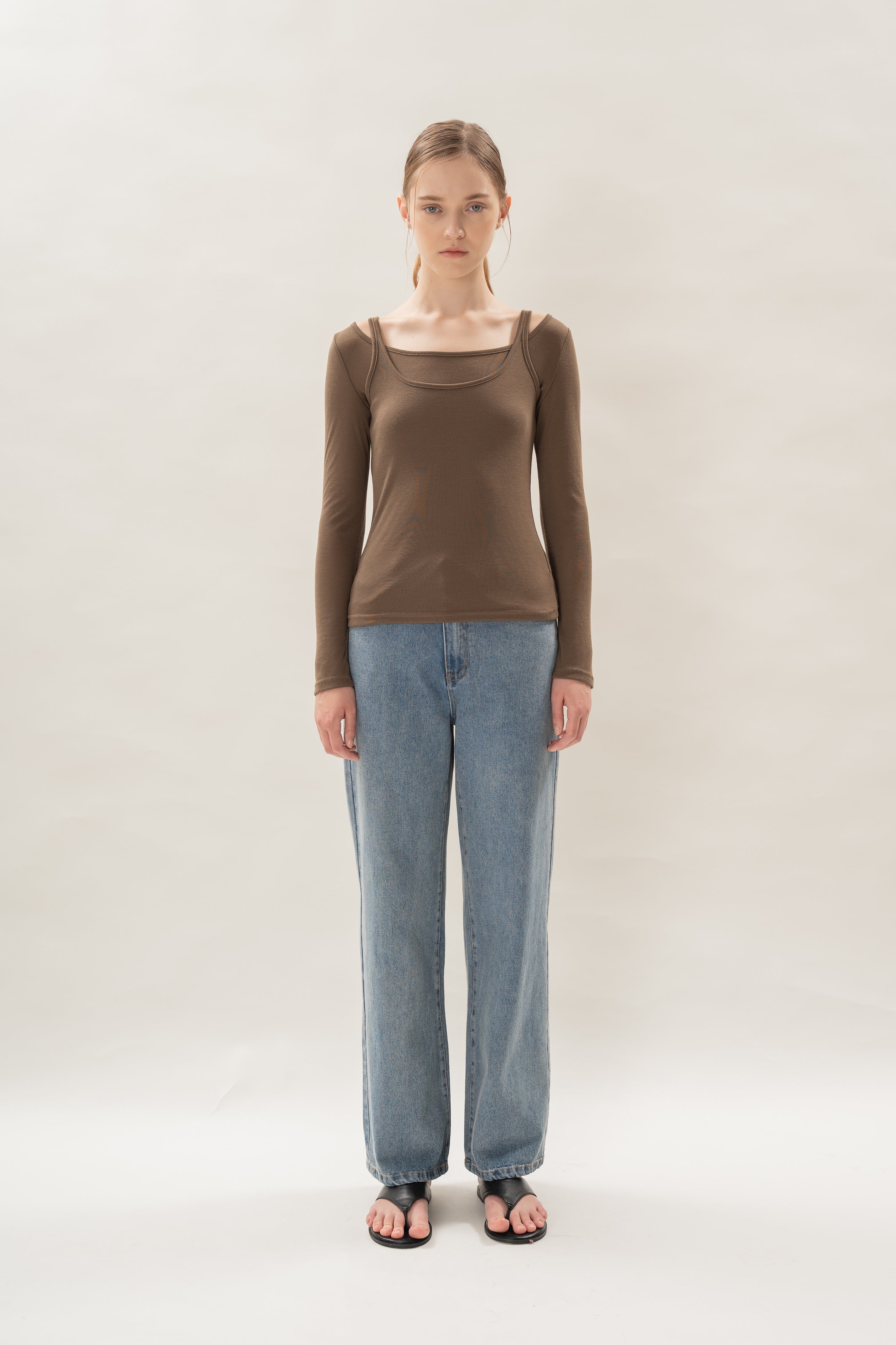 Soft Layered Two-Piece in Brown