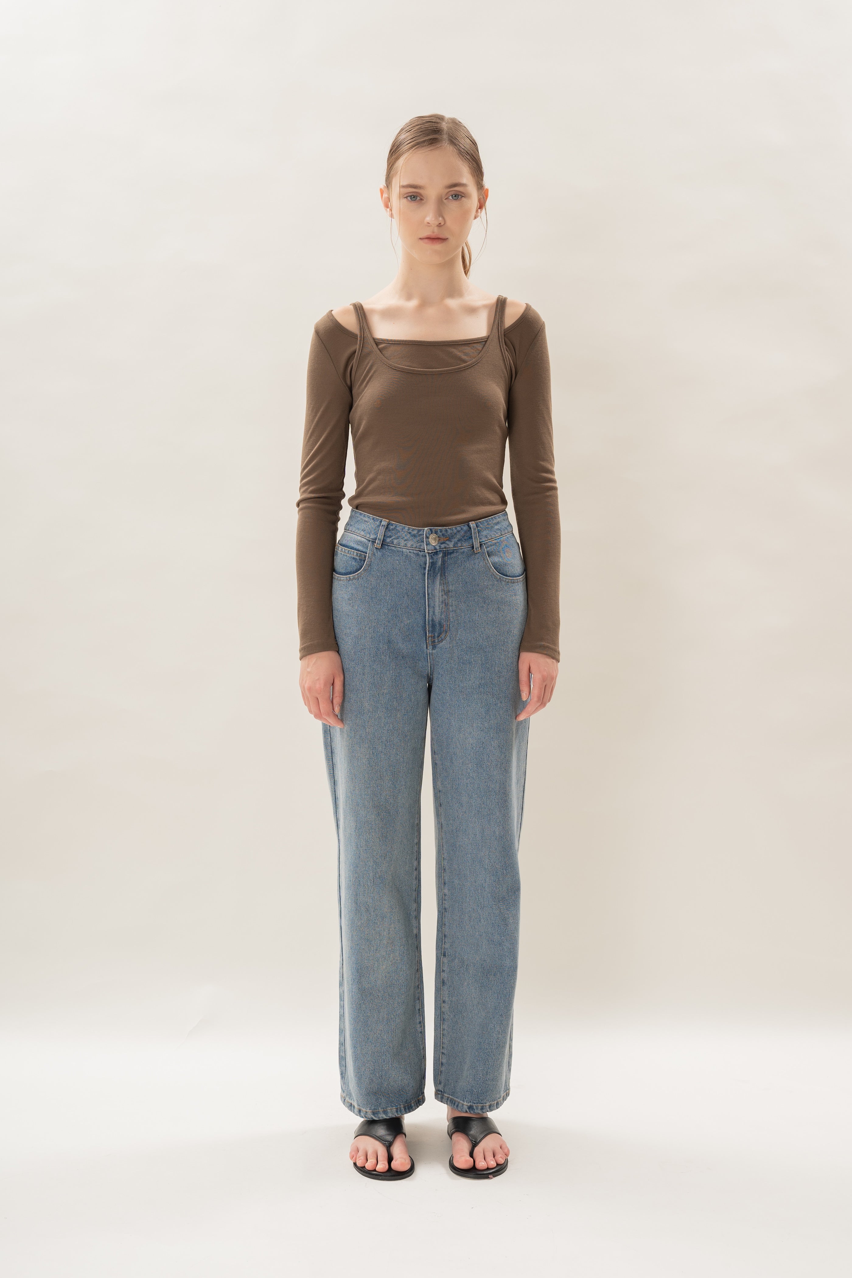 Soft Layered Two-Piece in Brown