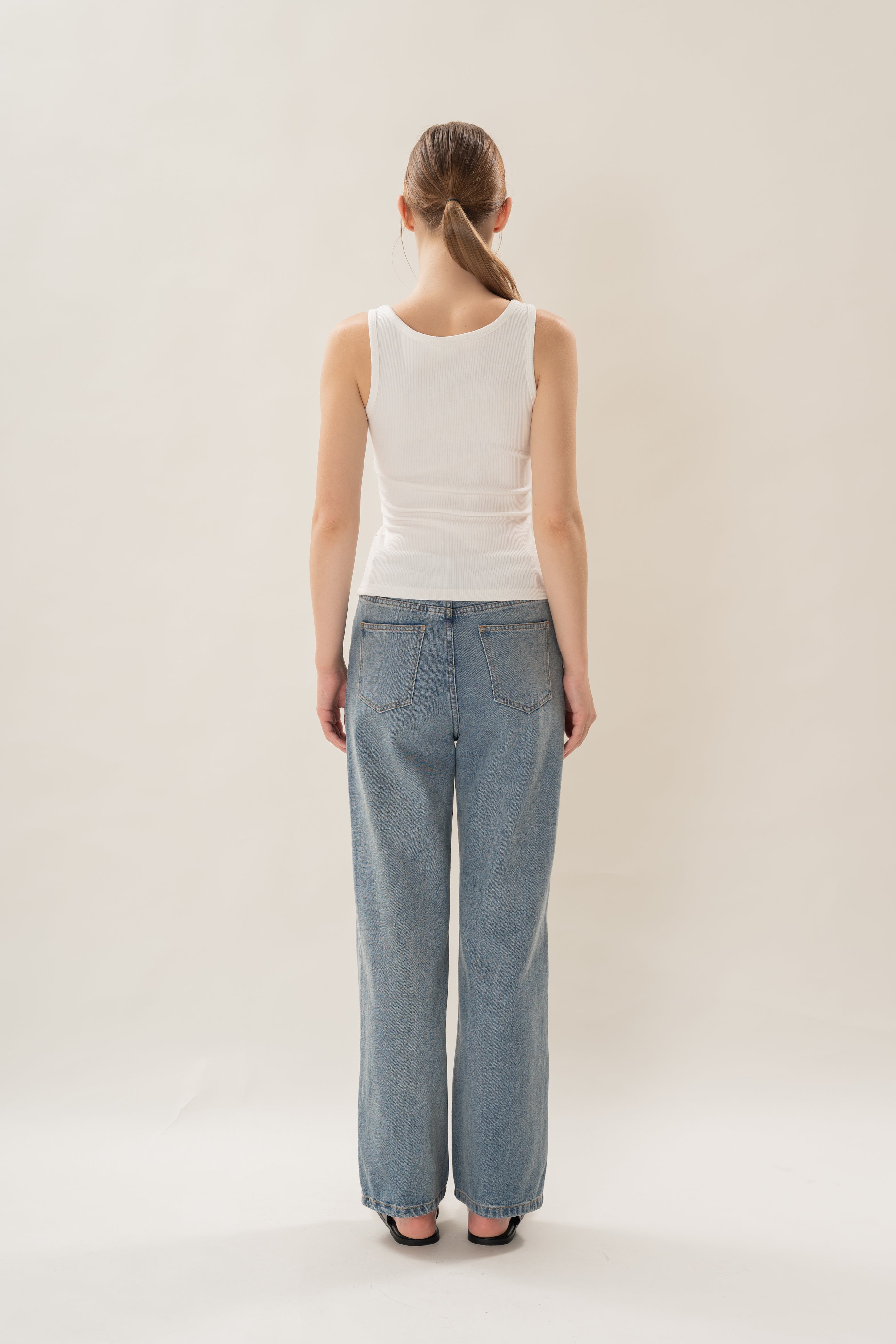 Scoop Neck Tank Top in White