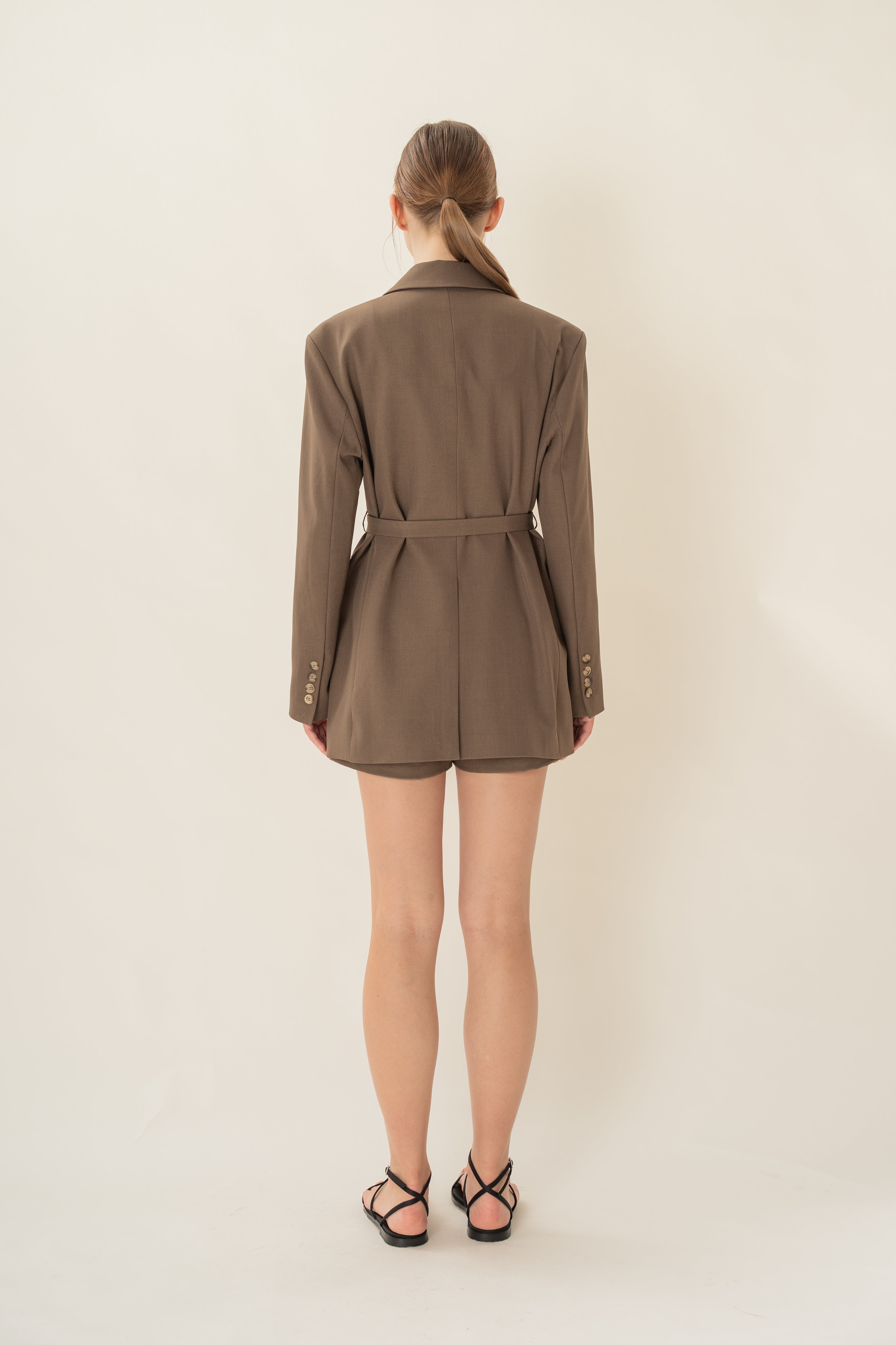 Oversized Blazer in Heather Brown