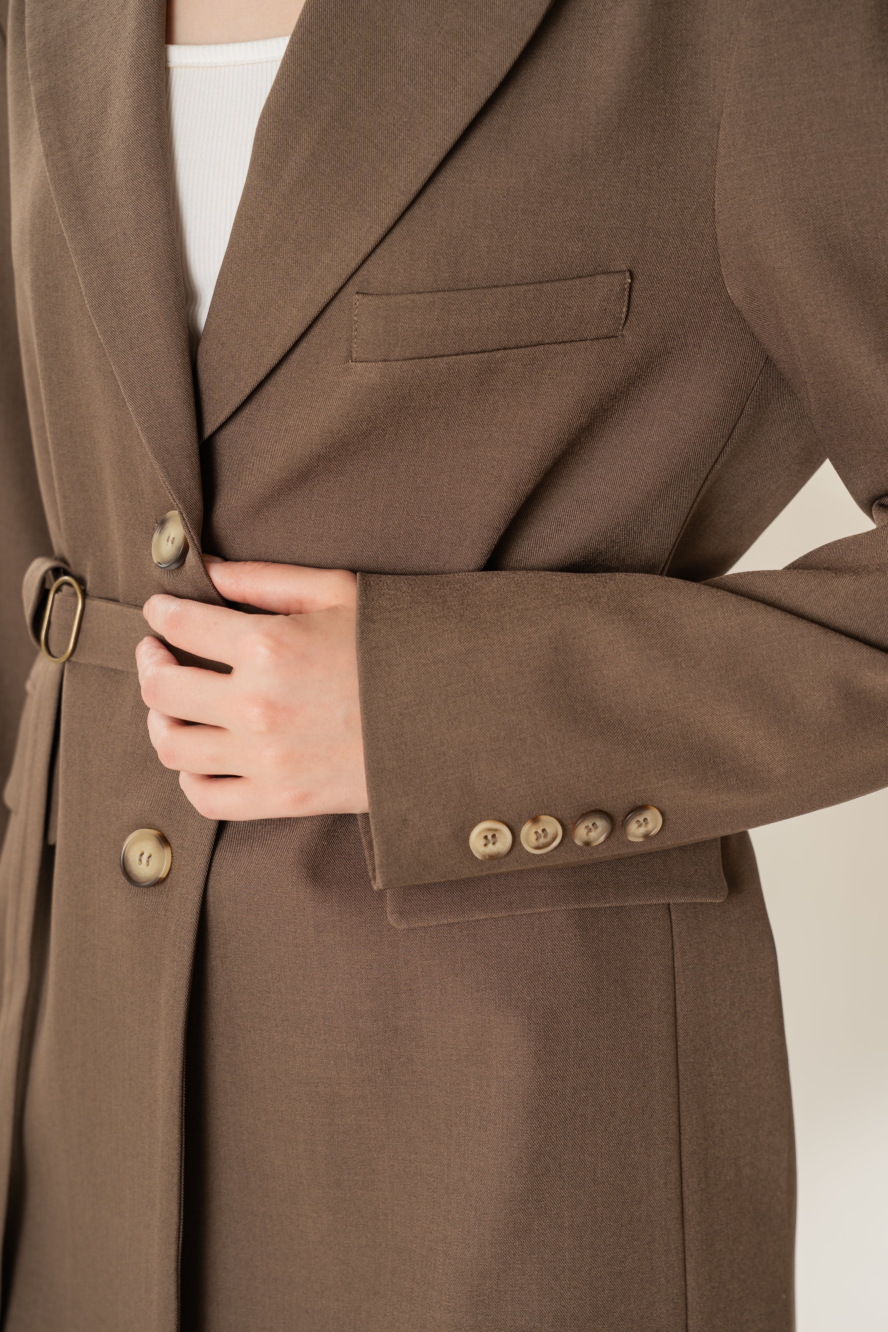 Oversized Blazer in Heather Brown