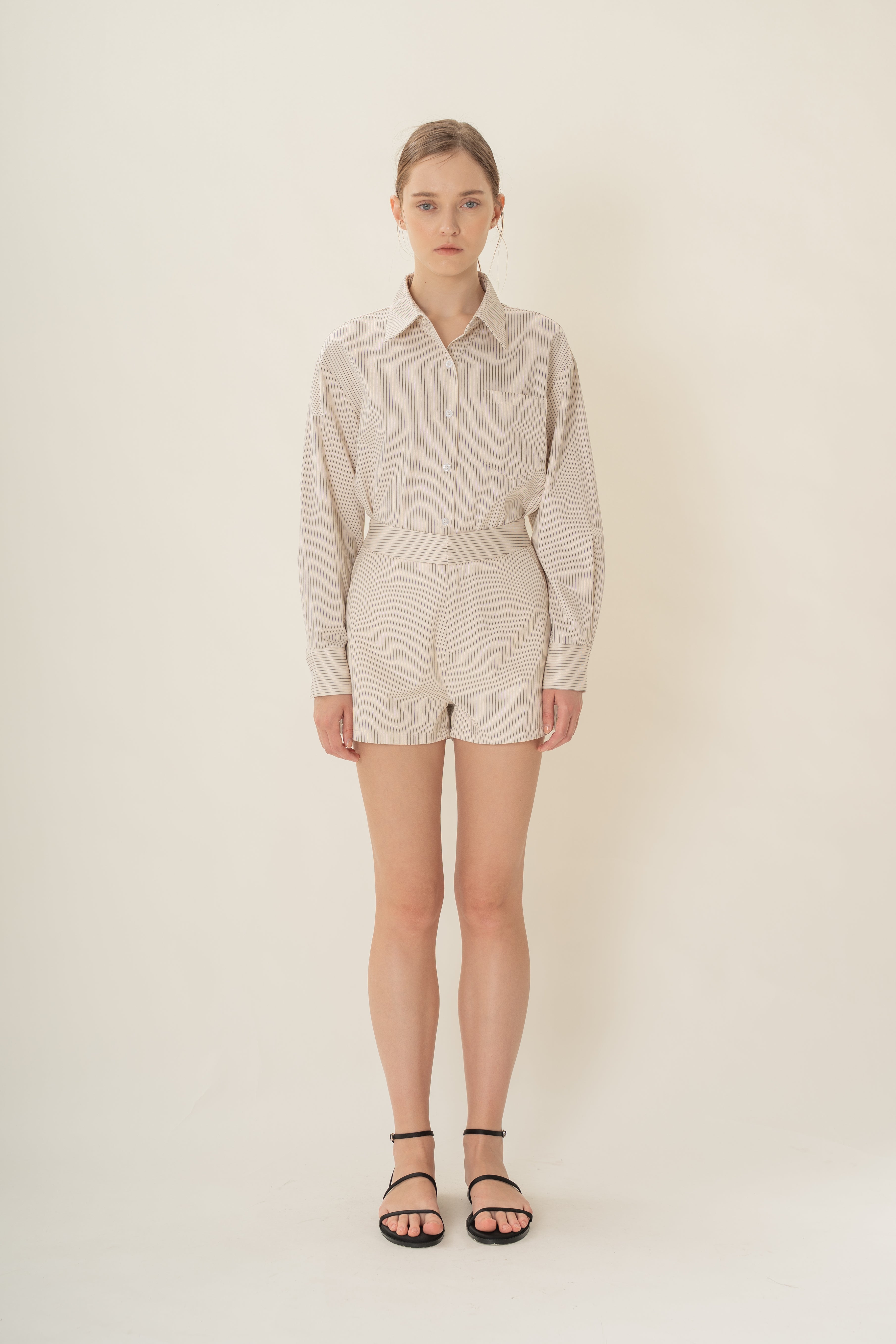 Classic Box Shorts in Natural Stripes