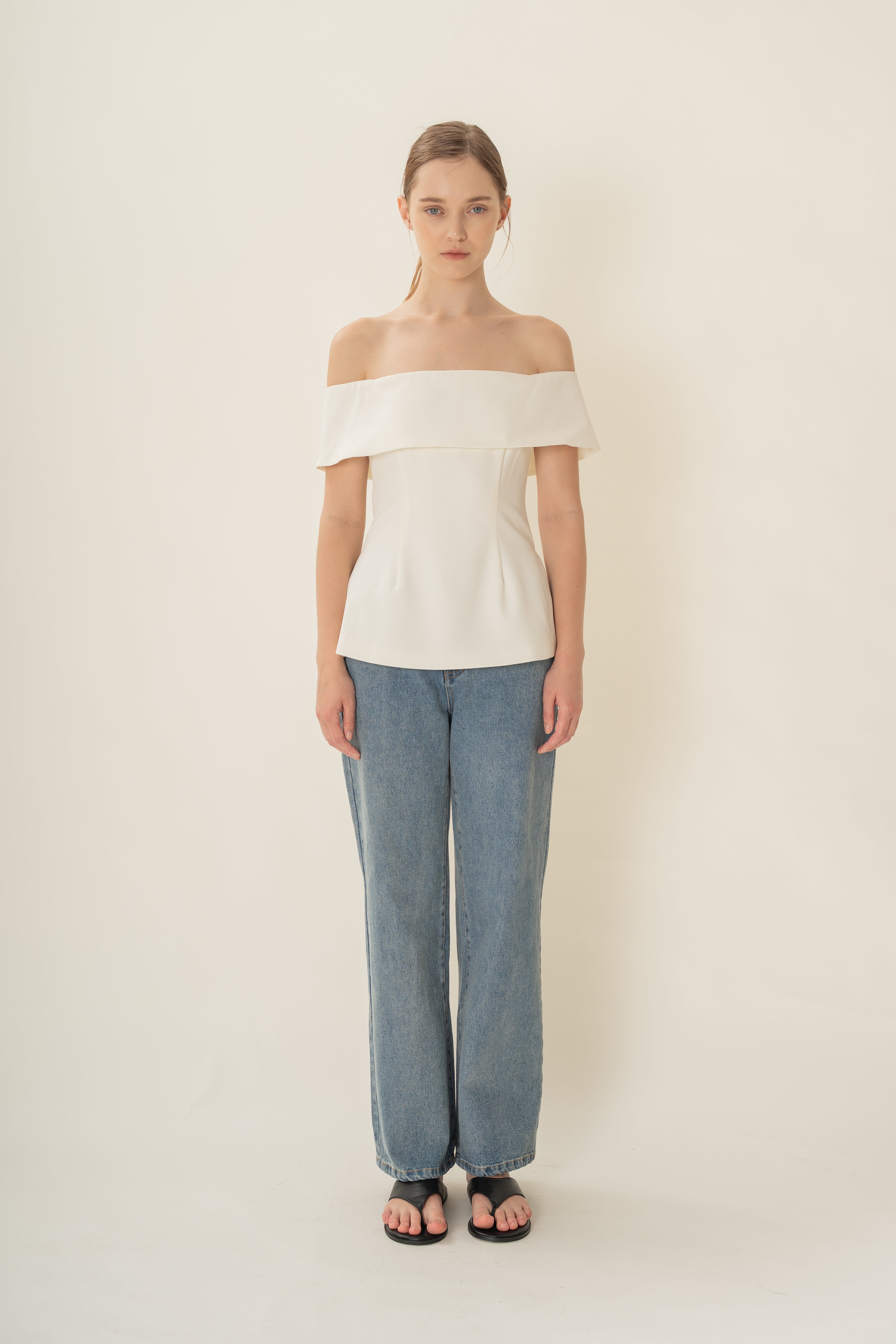 Off Shoulder Top In Ivory