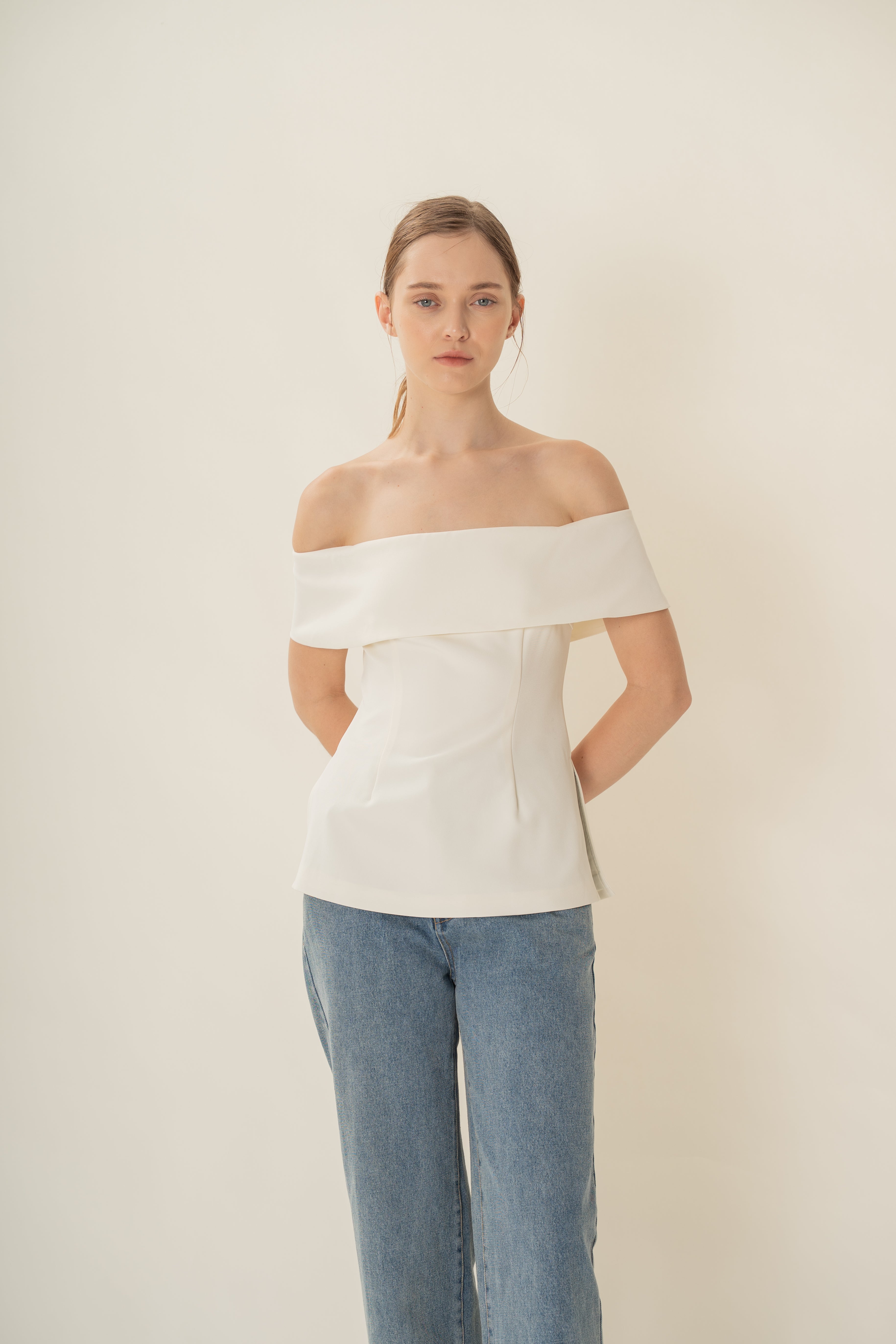 Off Shoulder Top In Ivory
