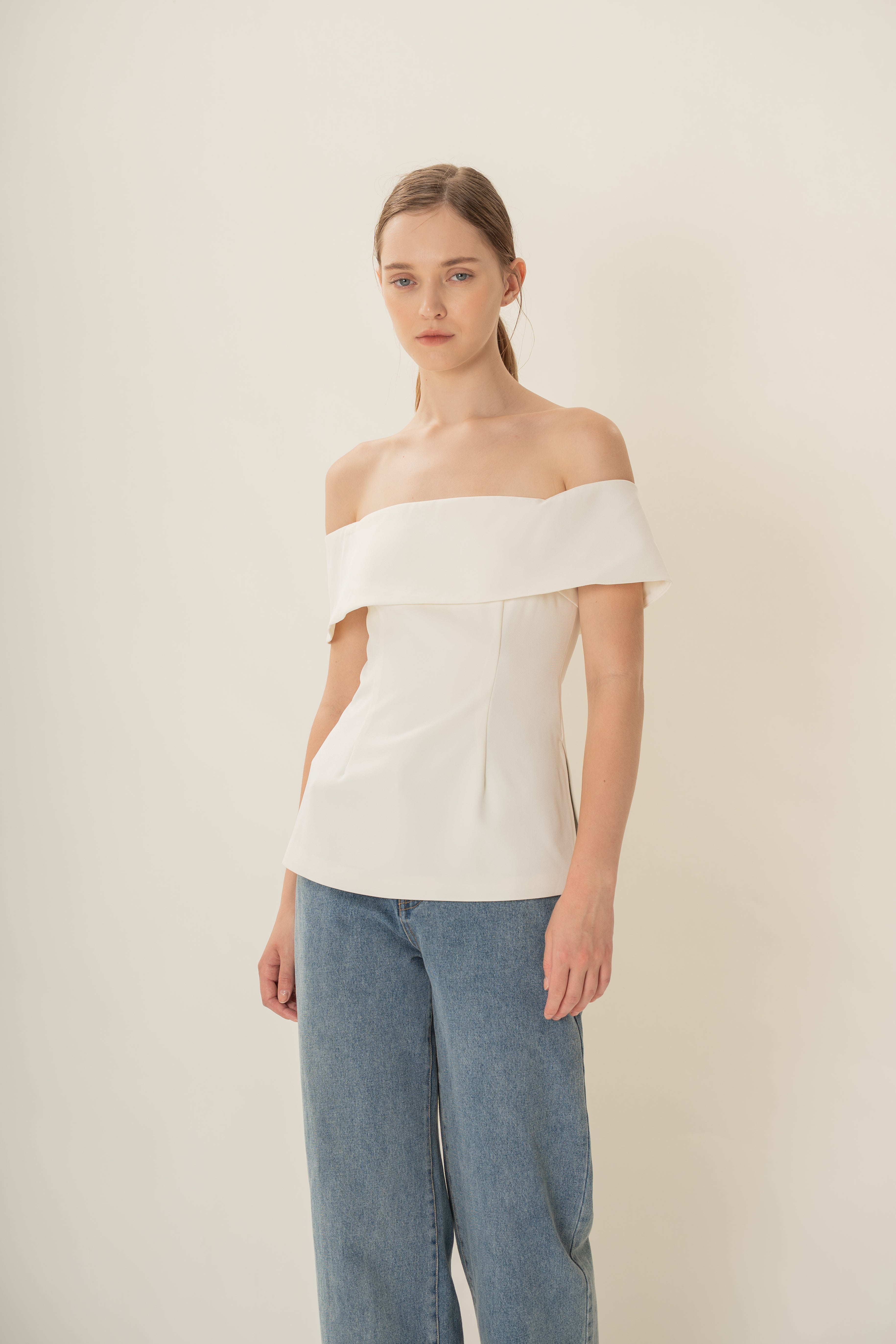 Off Shoulder Top In Ivory