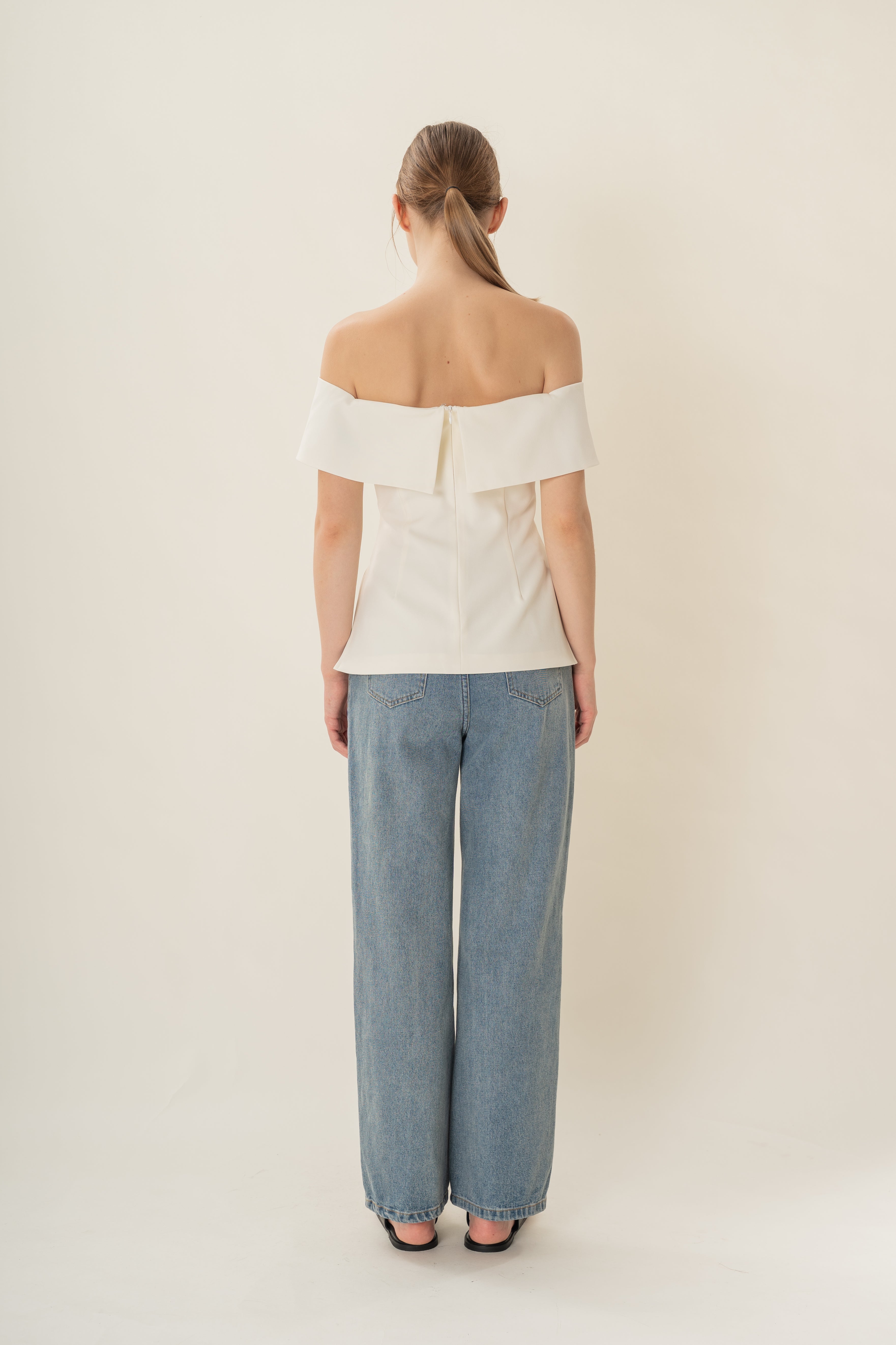 Off Shoulder Top In Ivory