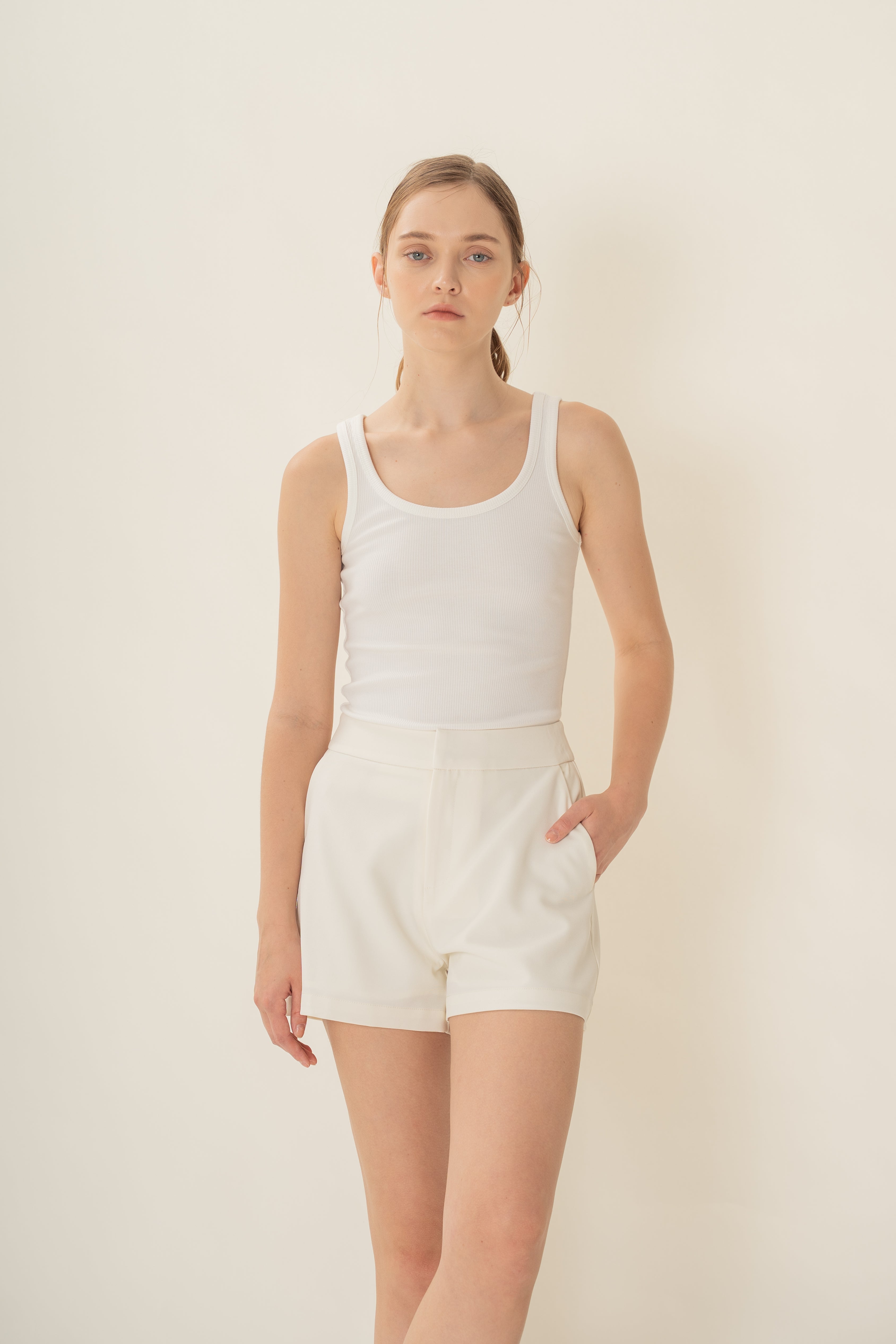 Suiting Shorts in Ivory