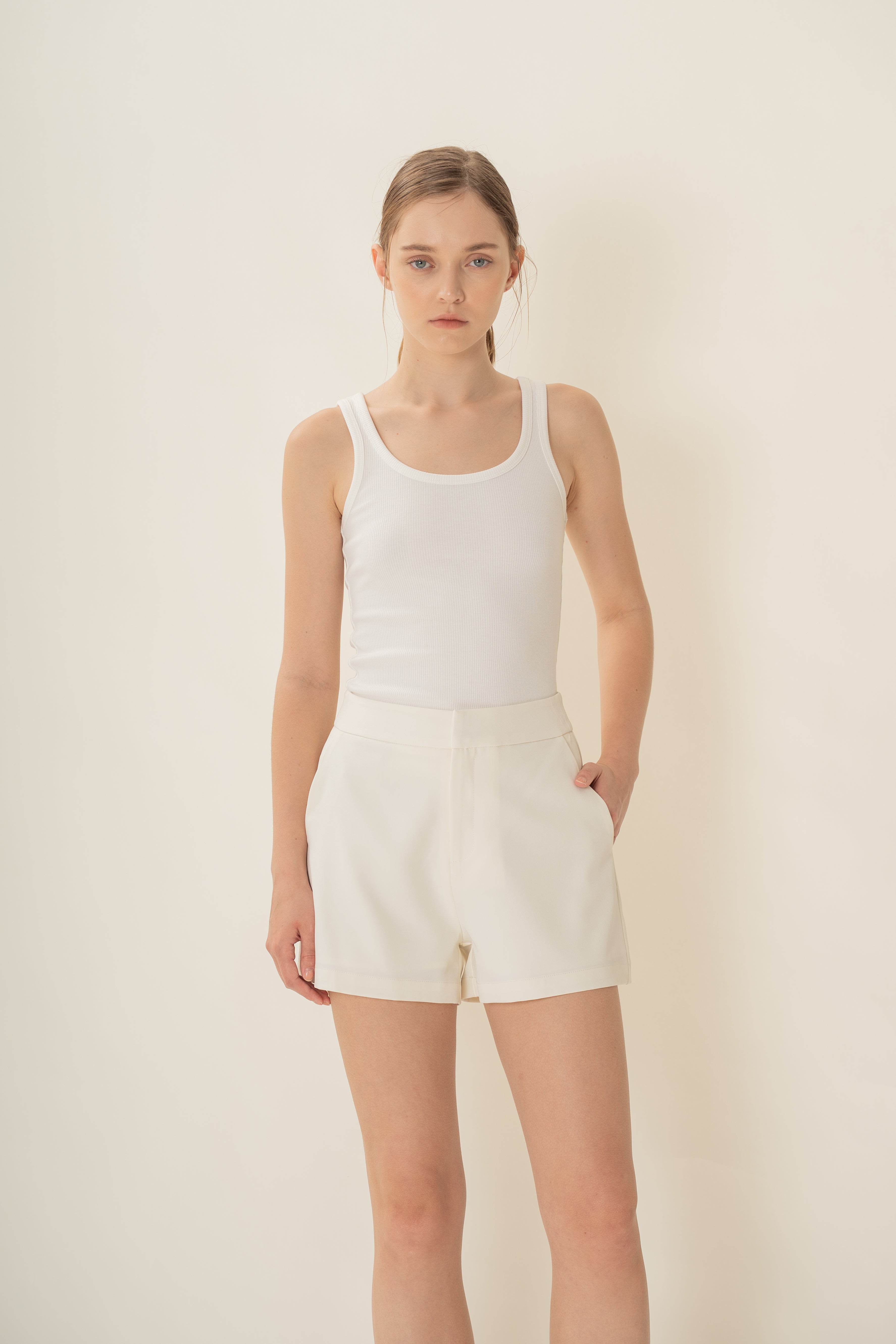 Suiting Shorts in Ivory