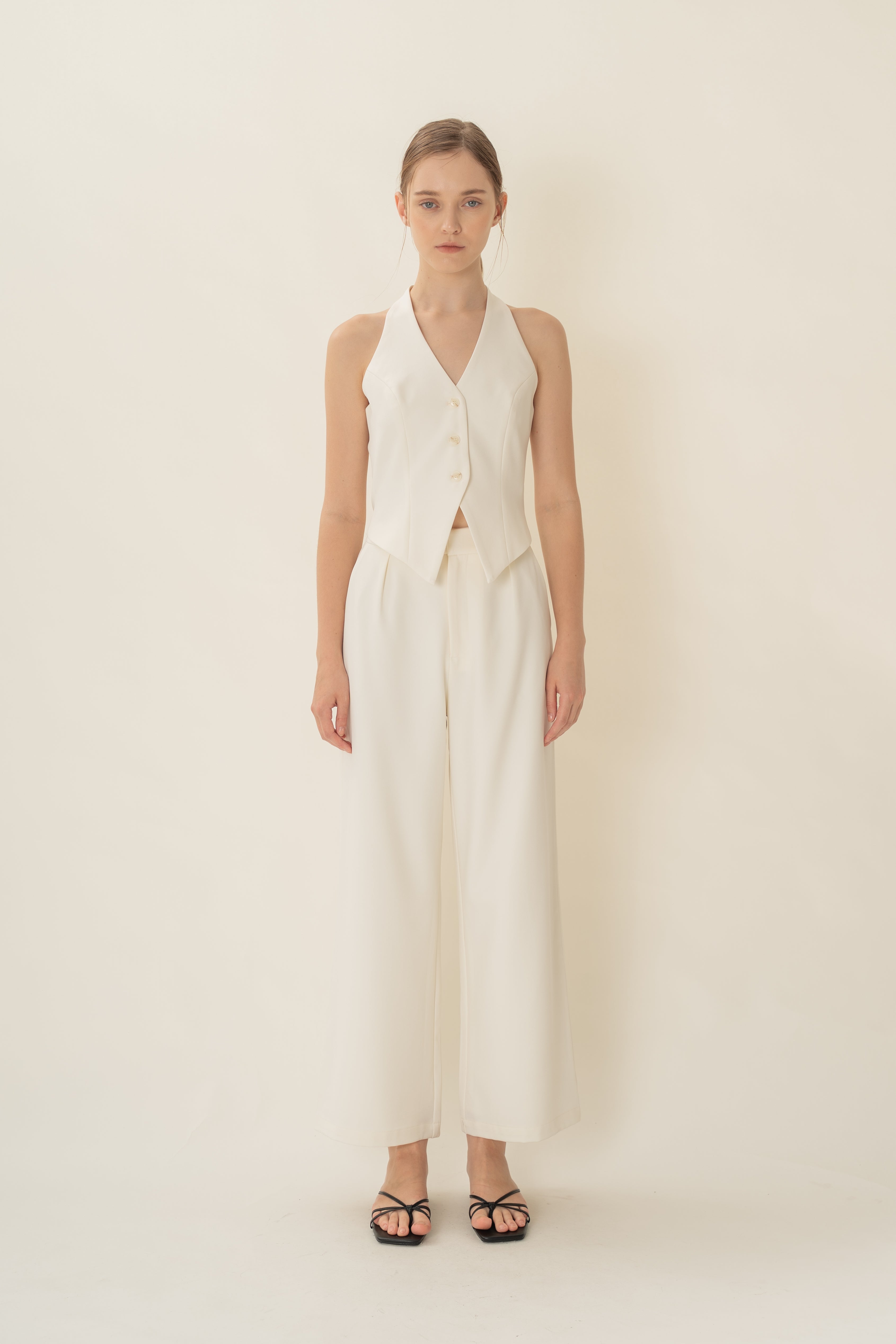 Halter Suiting Waistcoat in Ivory