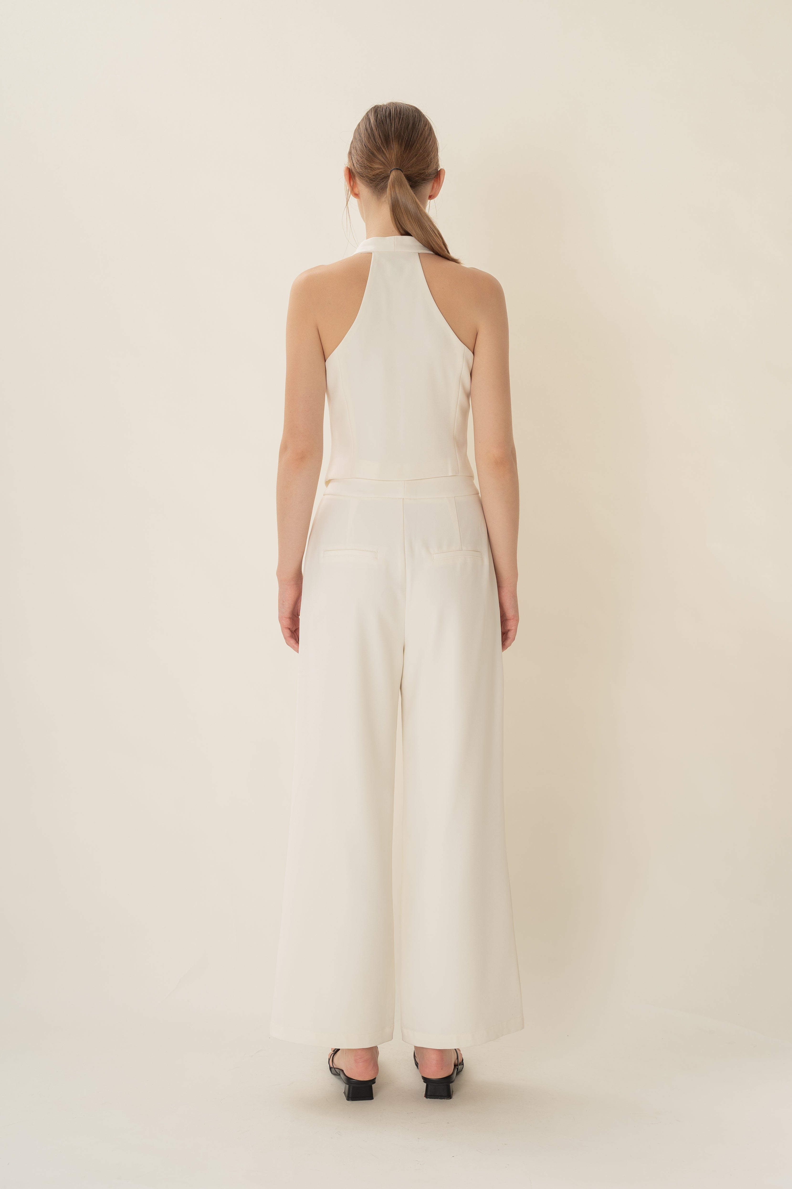 Halter Suiting Waistcoat in Ivory