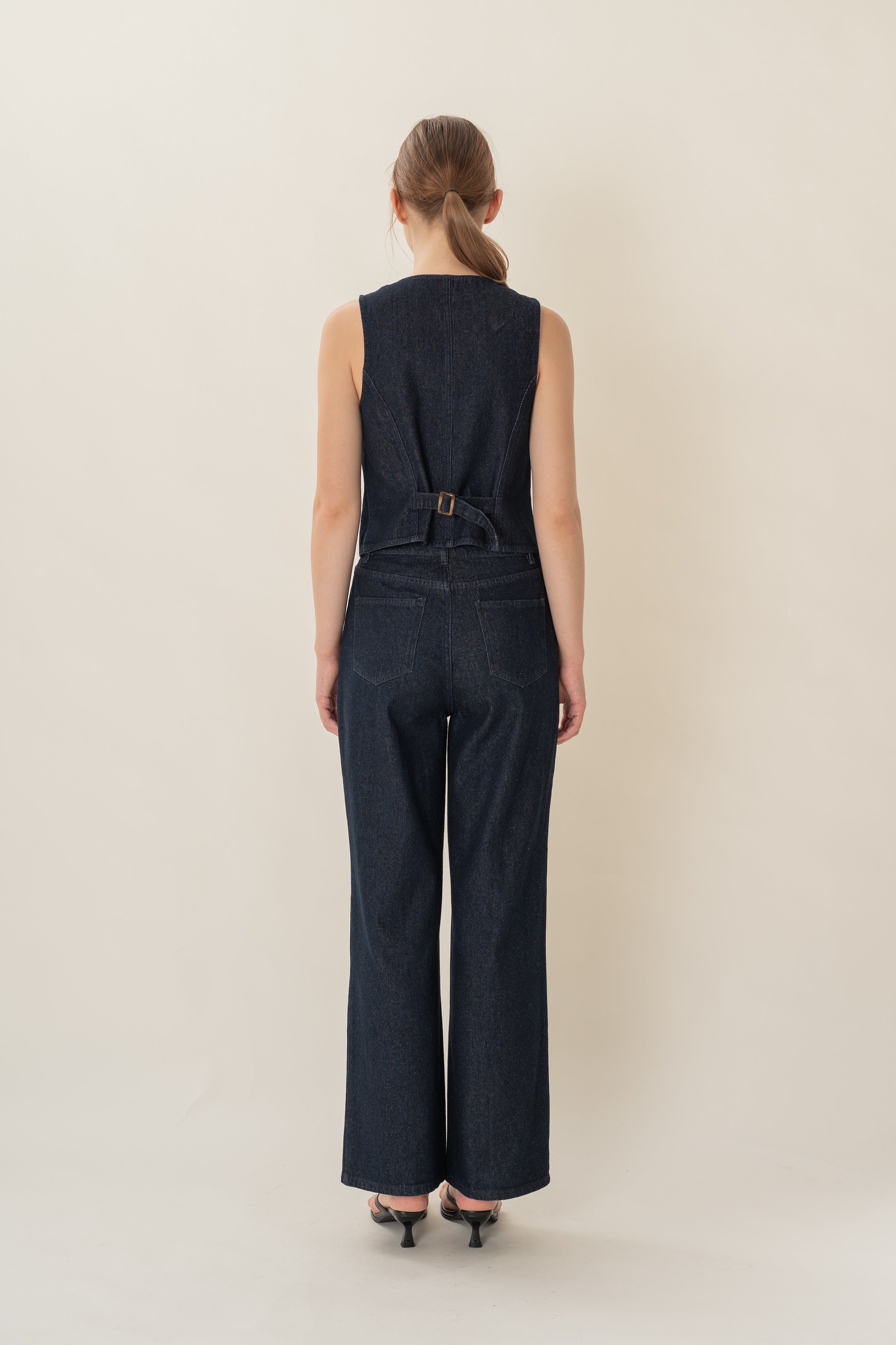 Denim Waistcoat in Dark Wash