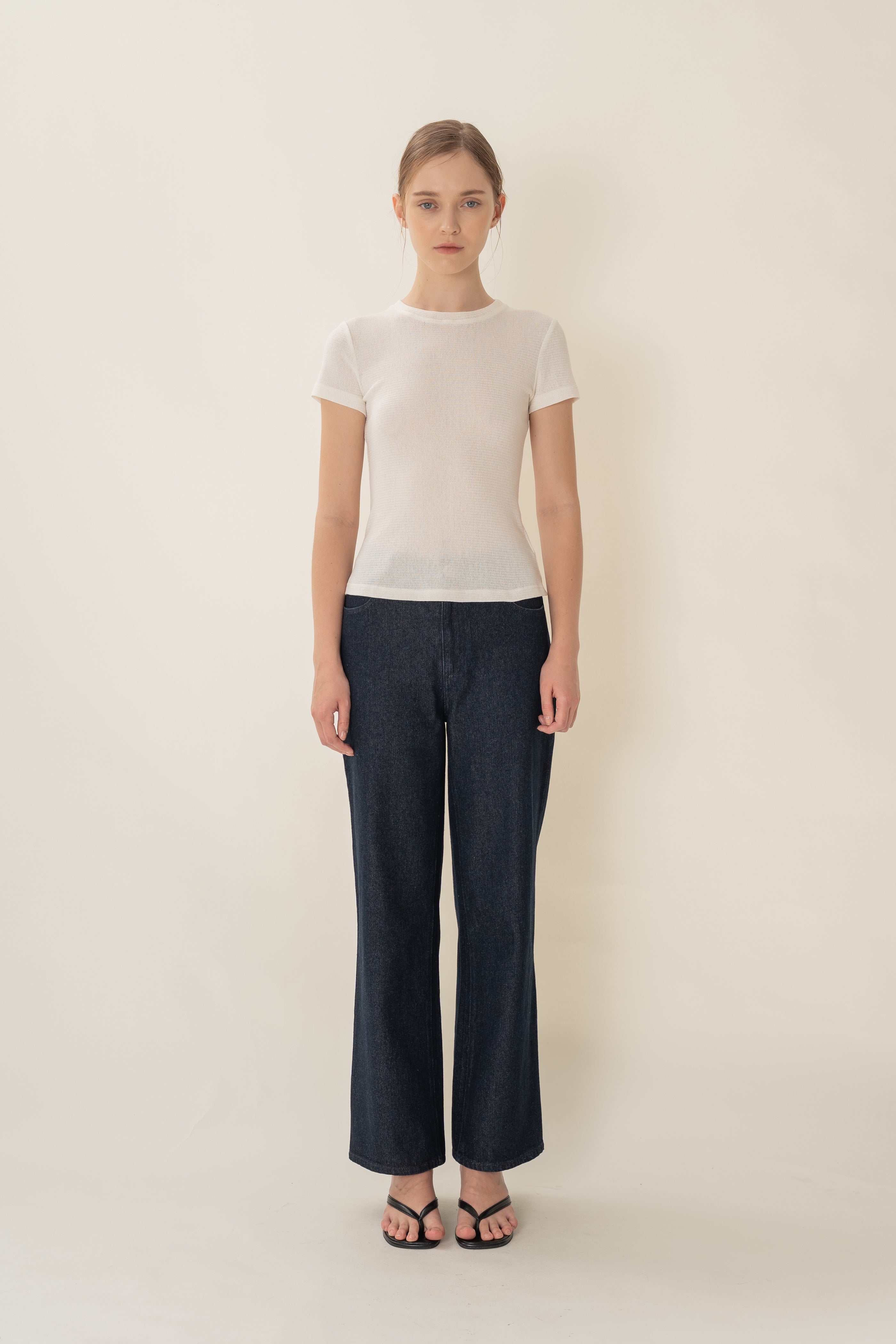 Textured Tee in White