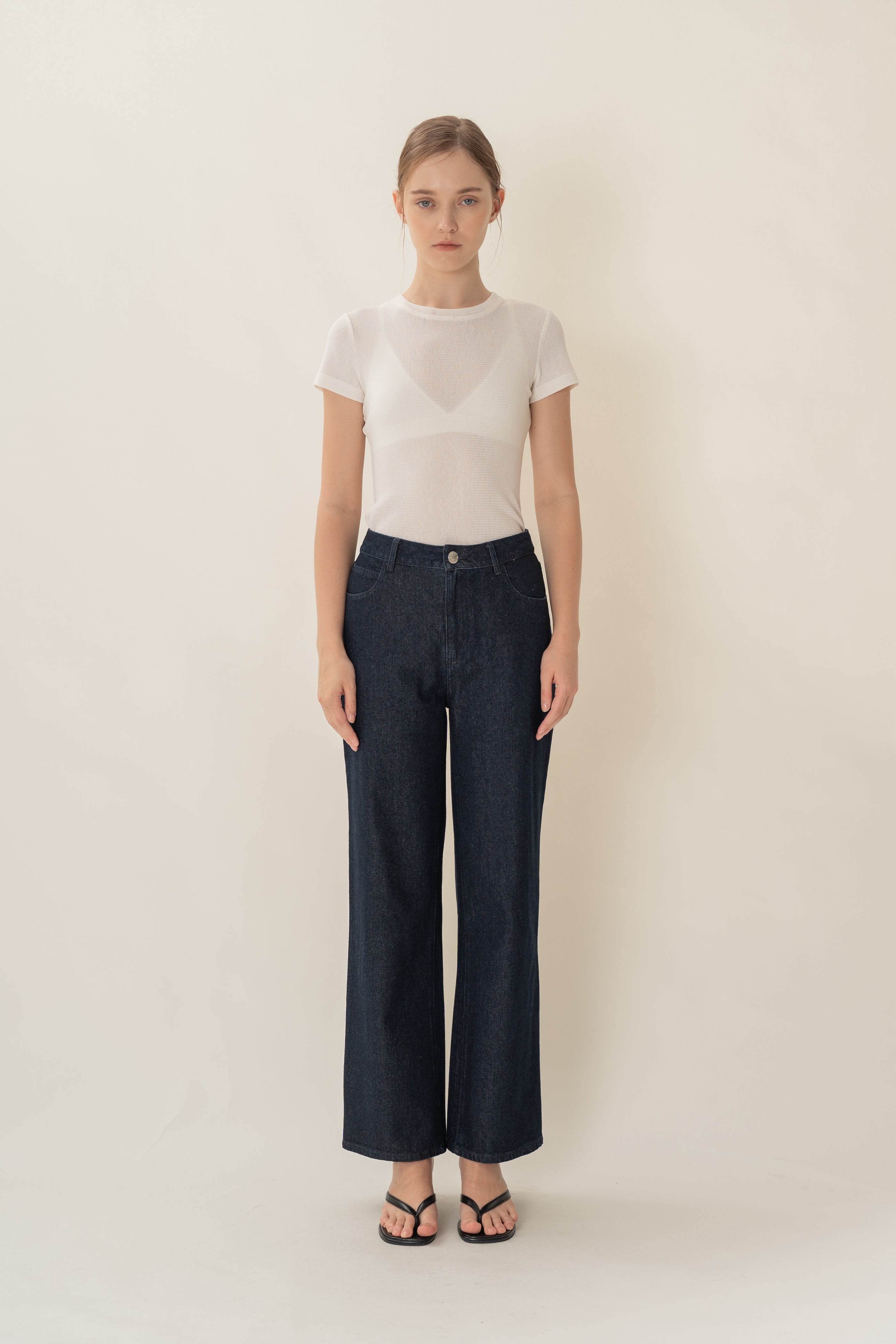 Textured Tee in White