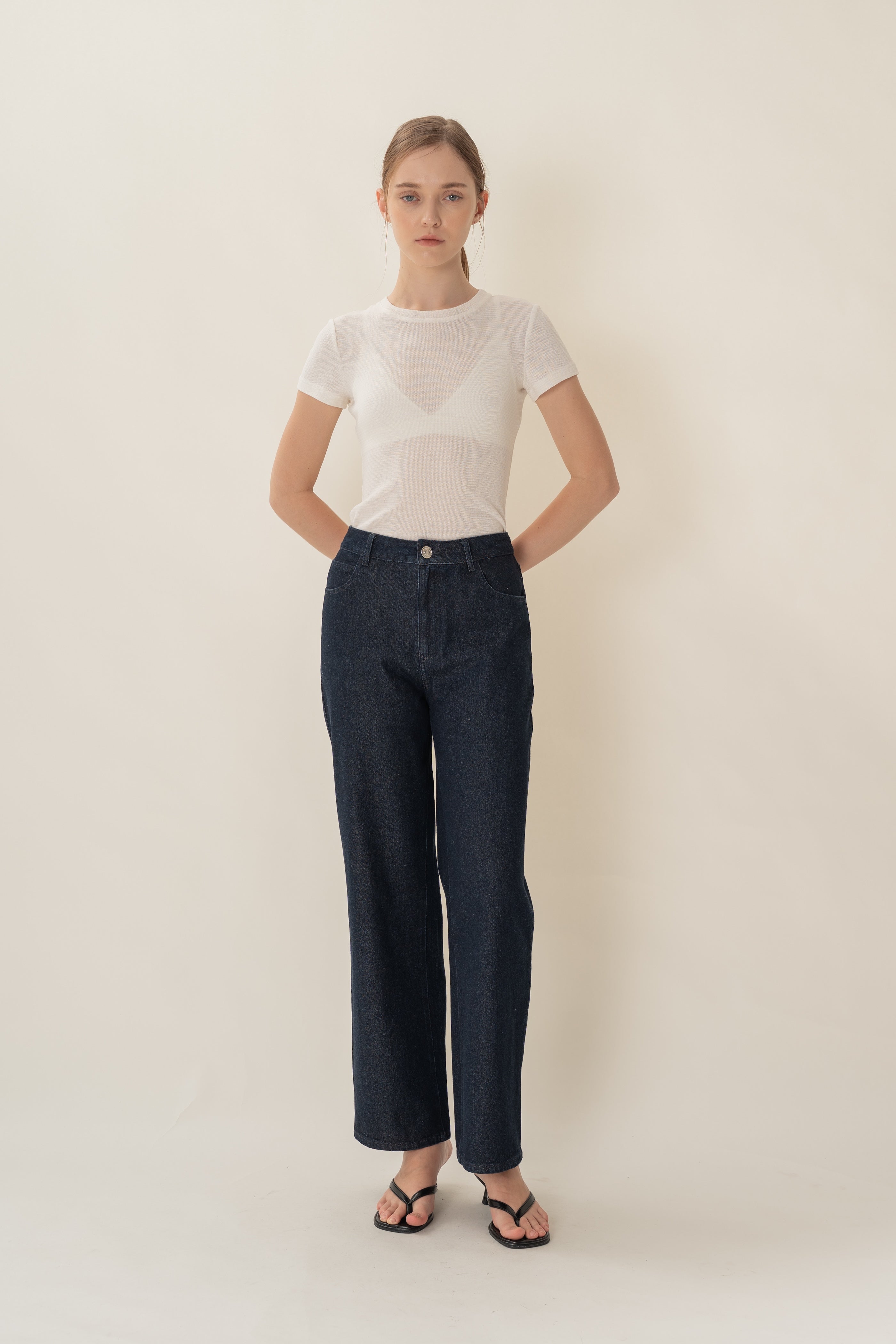 Textured Tee in White