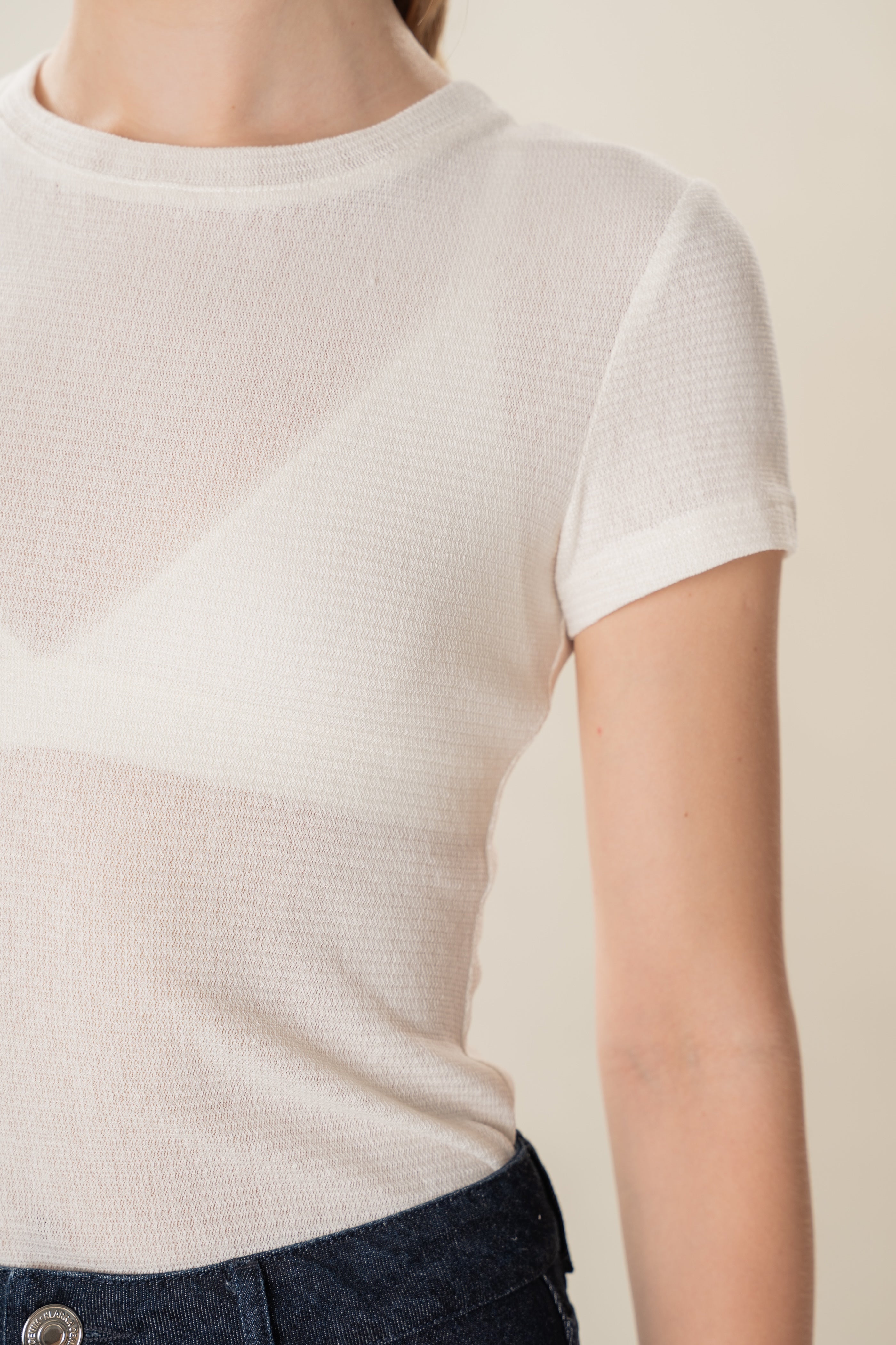 Textured Tee in White