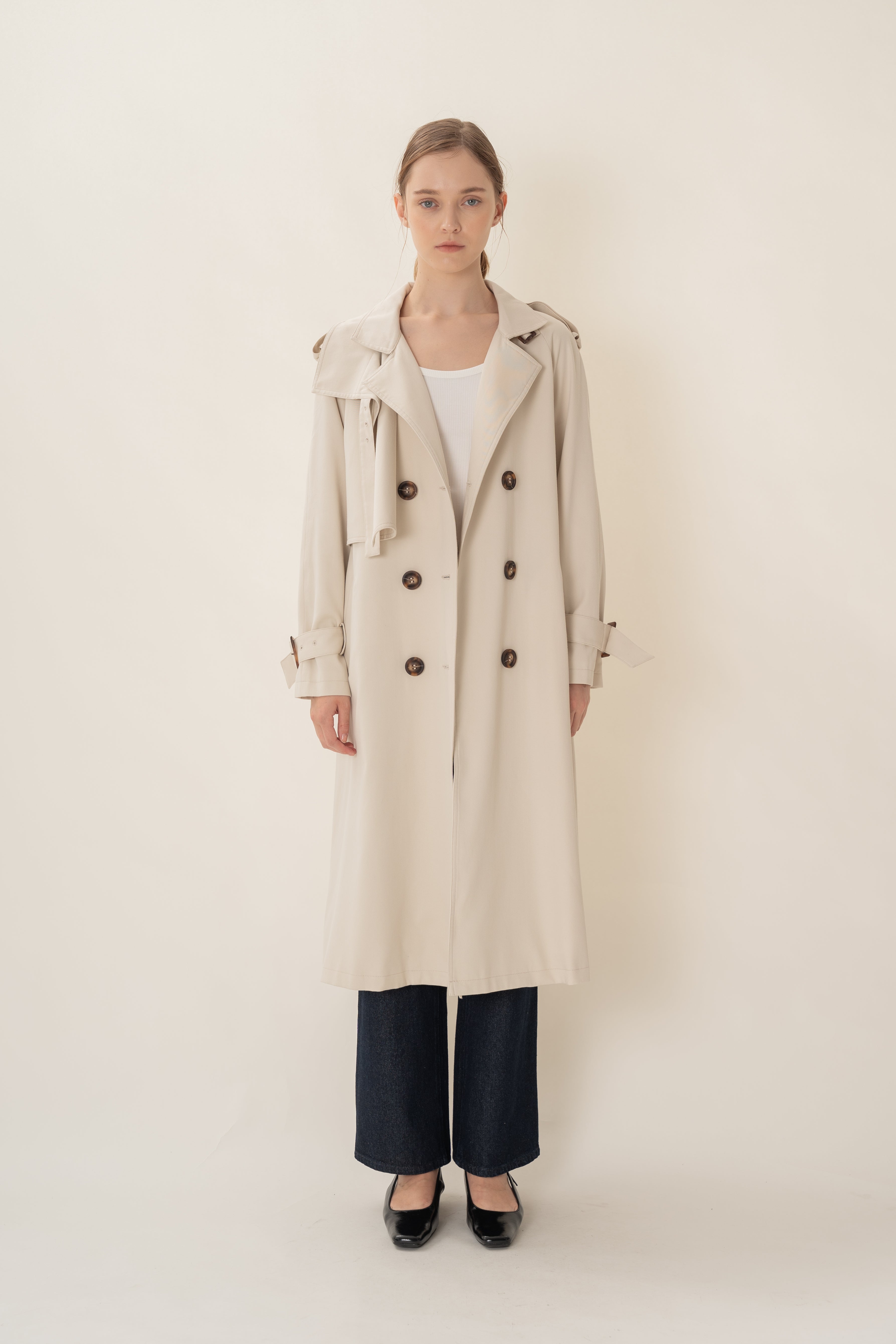 Long Trench Coat in Natural