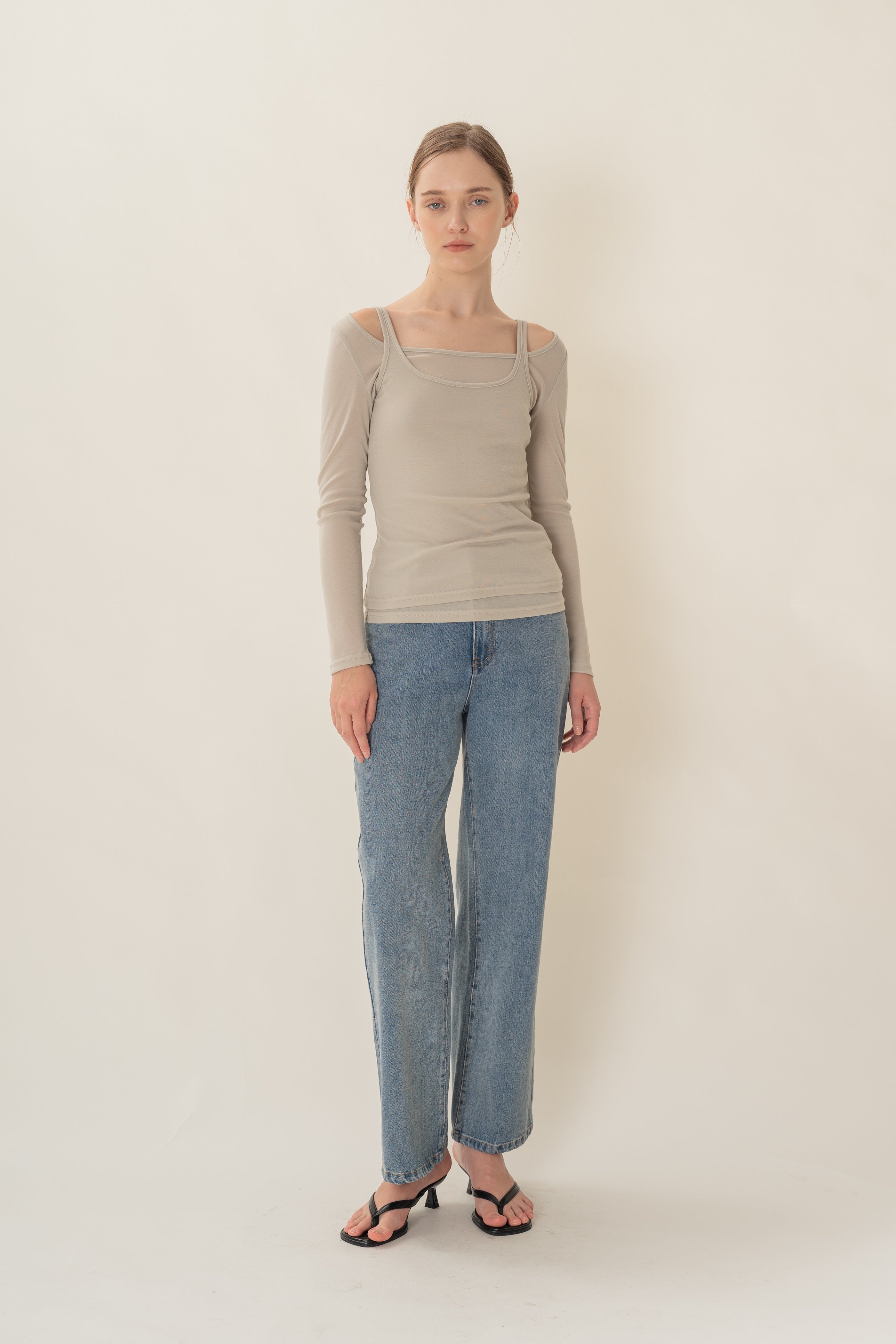 Soft Layered Two-Piece in Grey