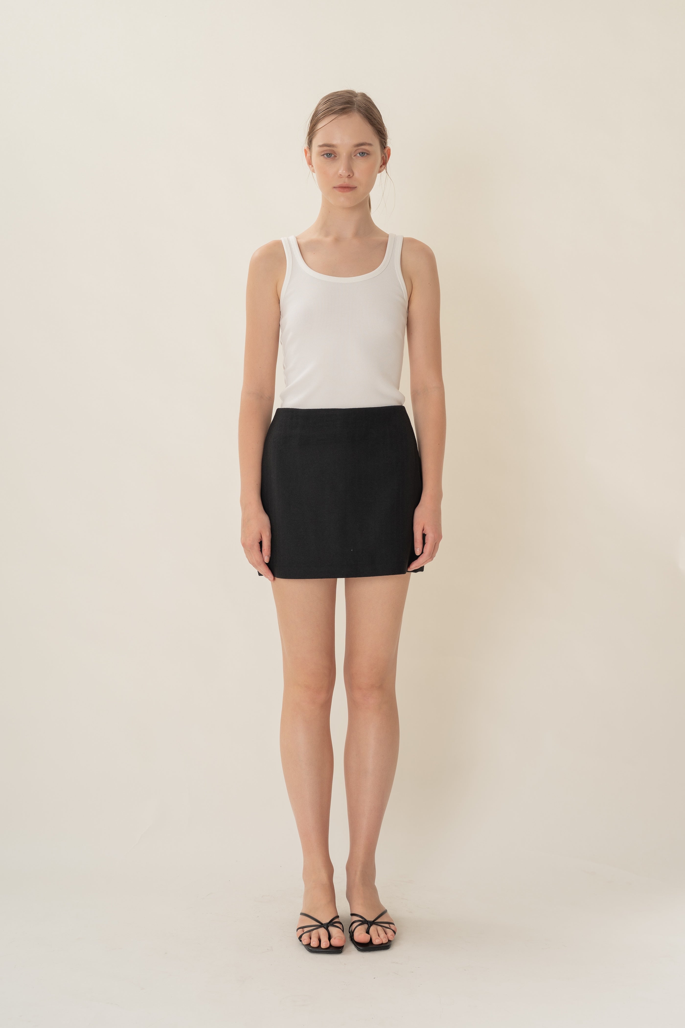 Textured Skort in Black