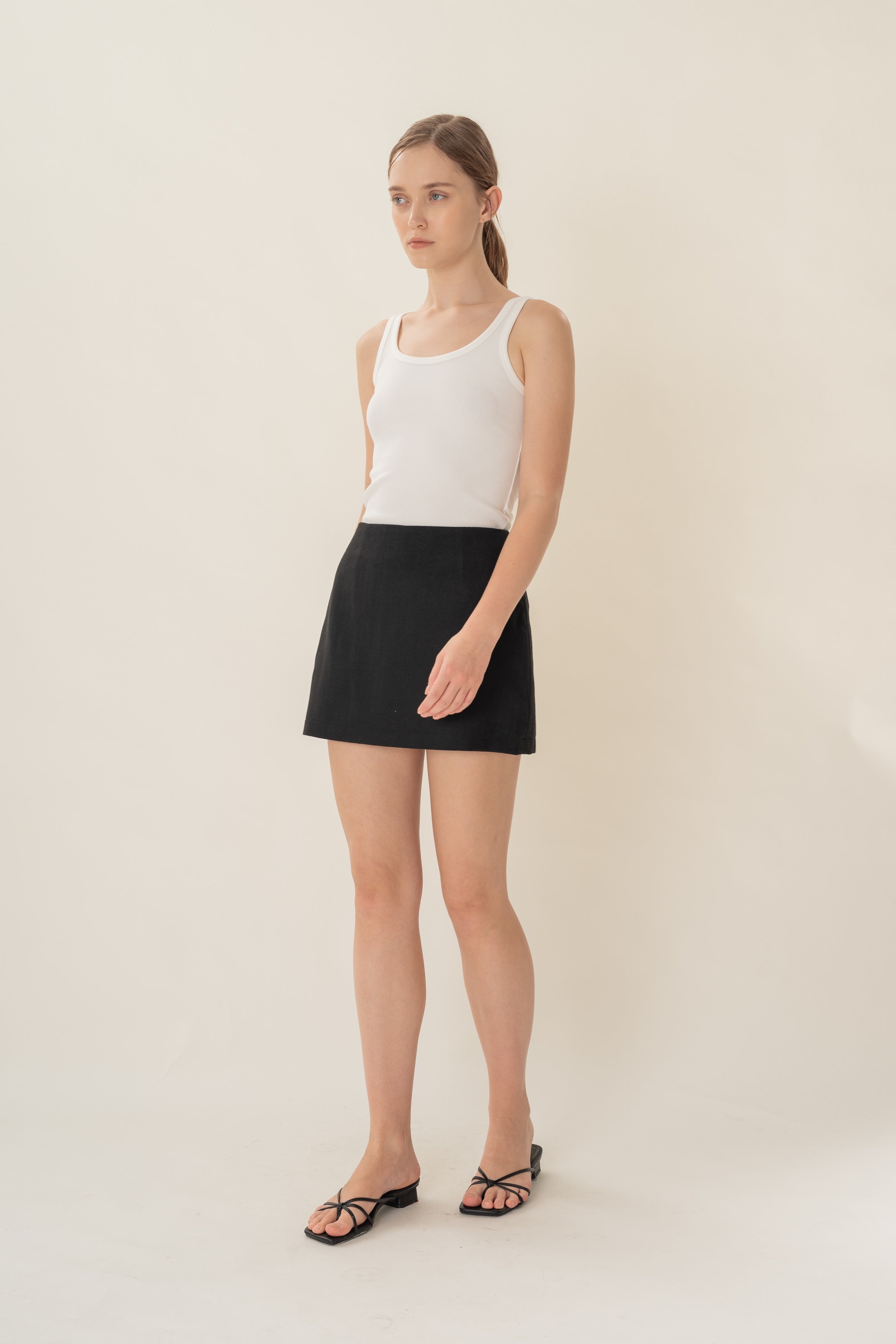 Textured Skort in Black