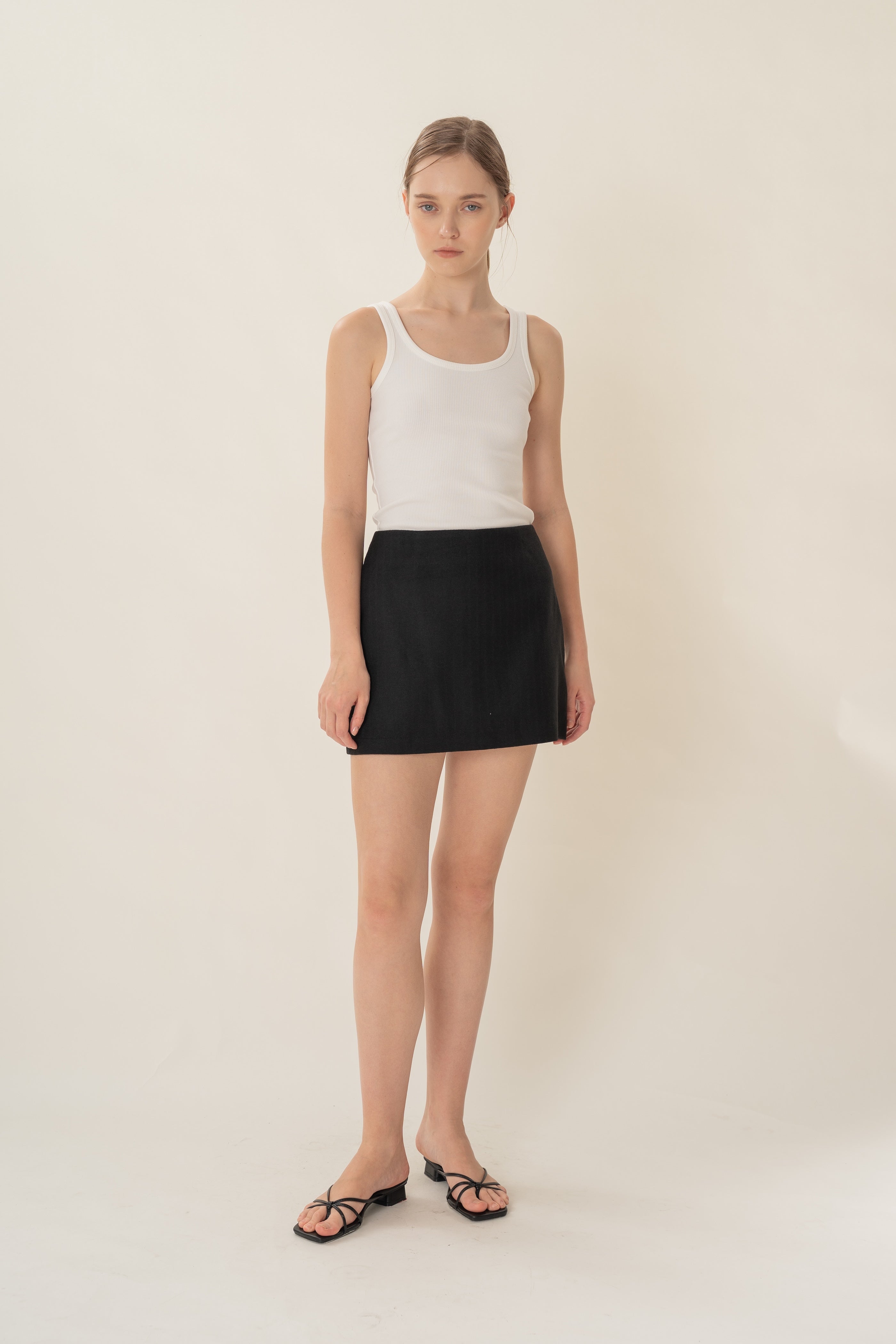 Textured Skort in Black