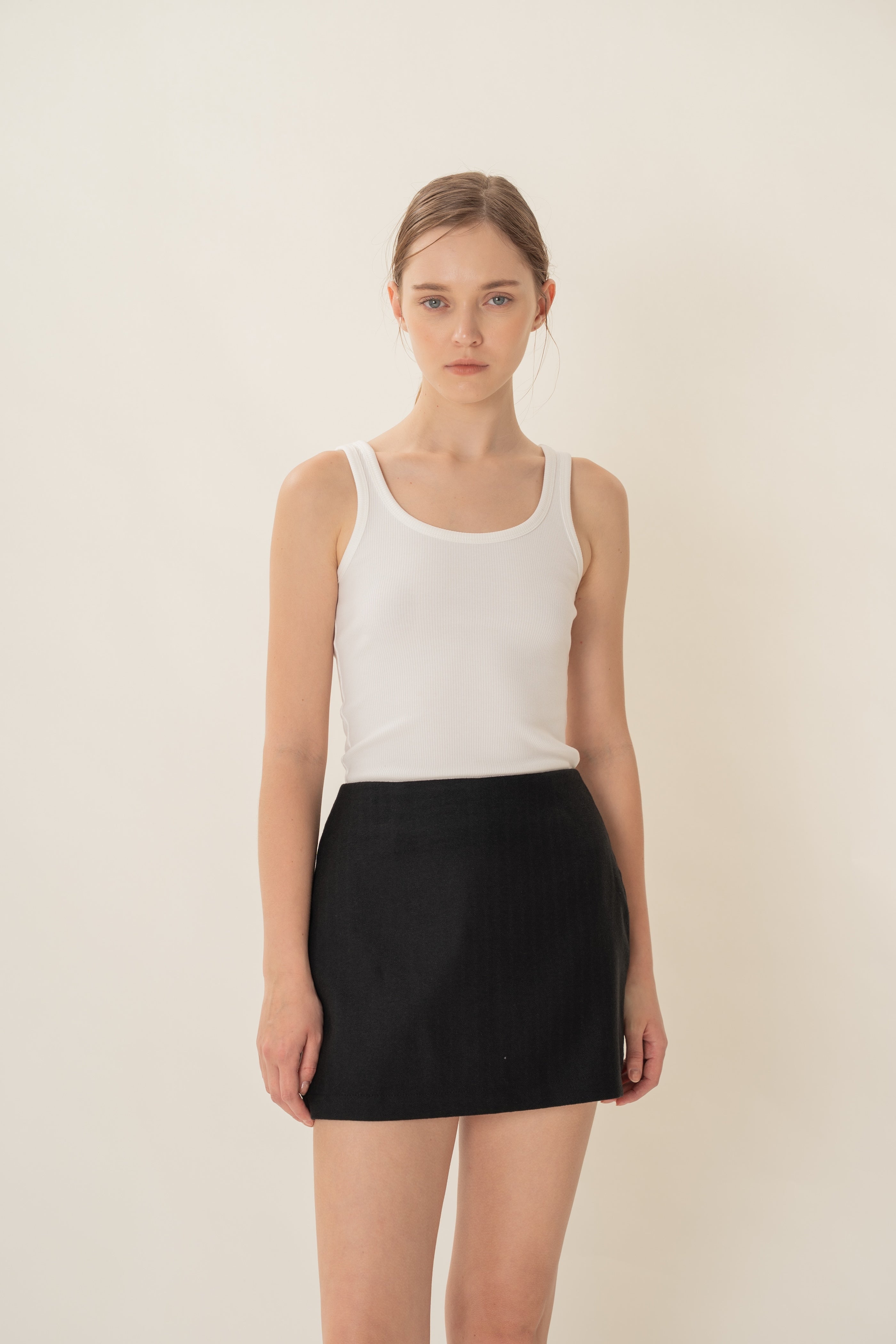 Textured Skort in Black