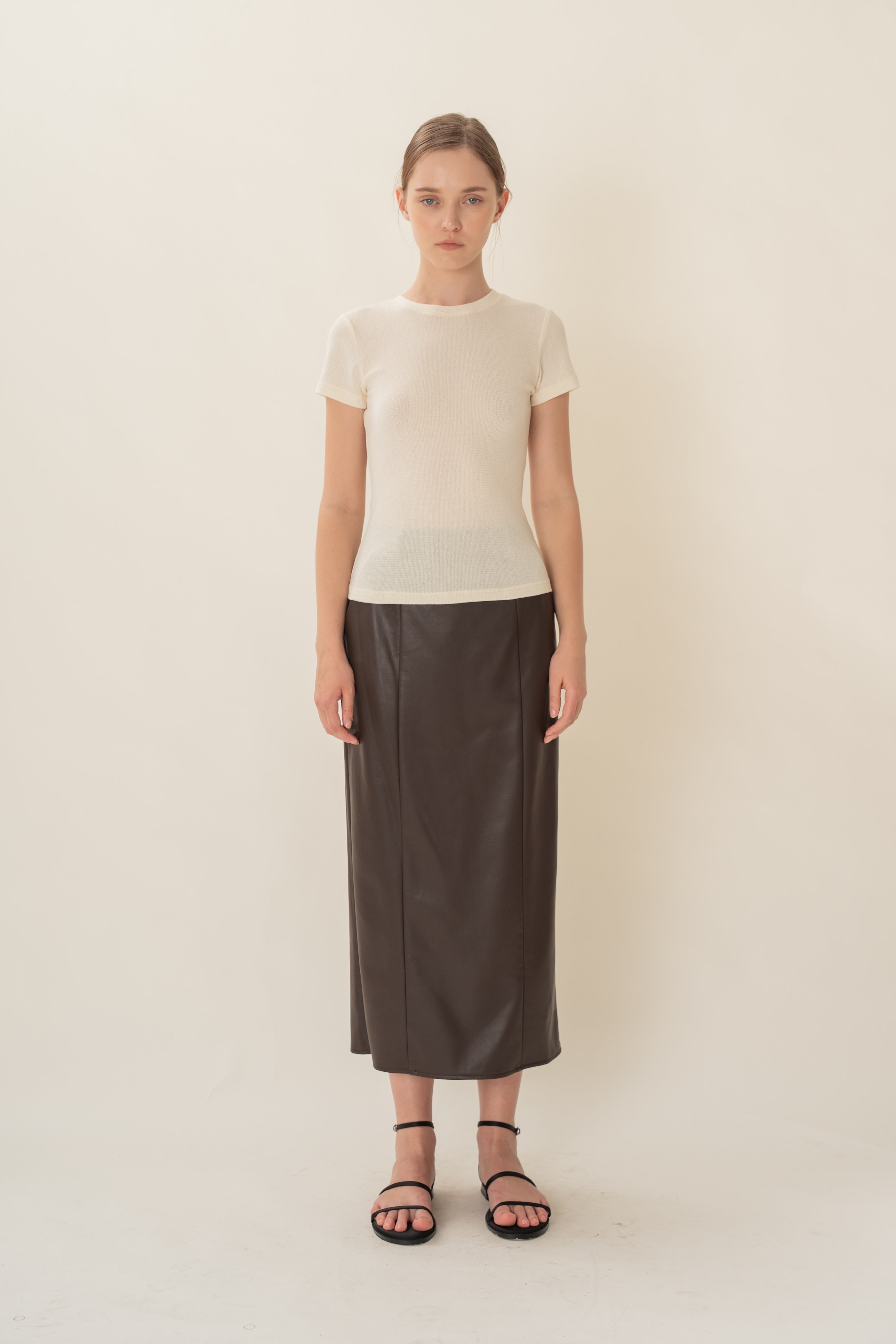 Textured Tee in Pale Yellow