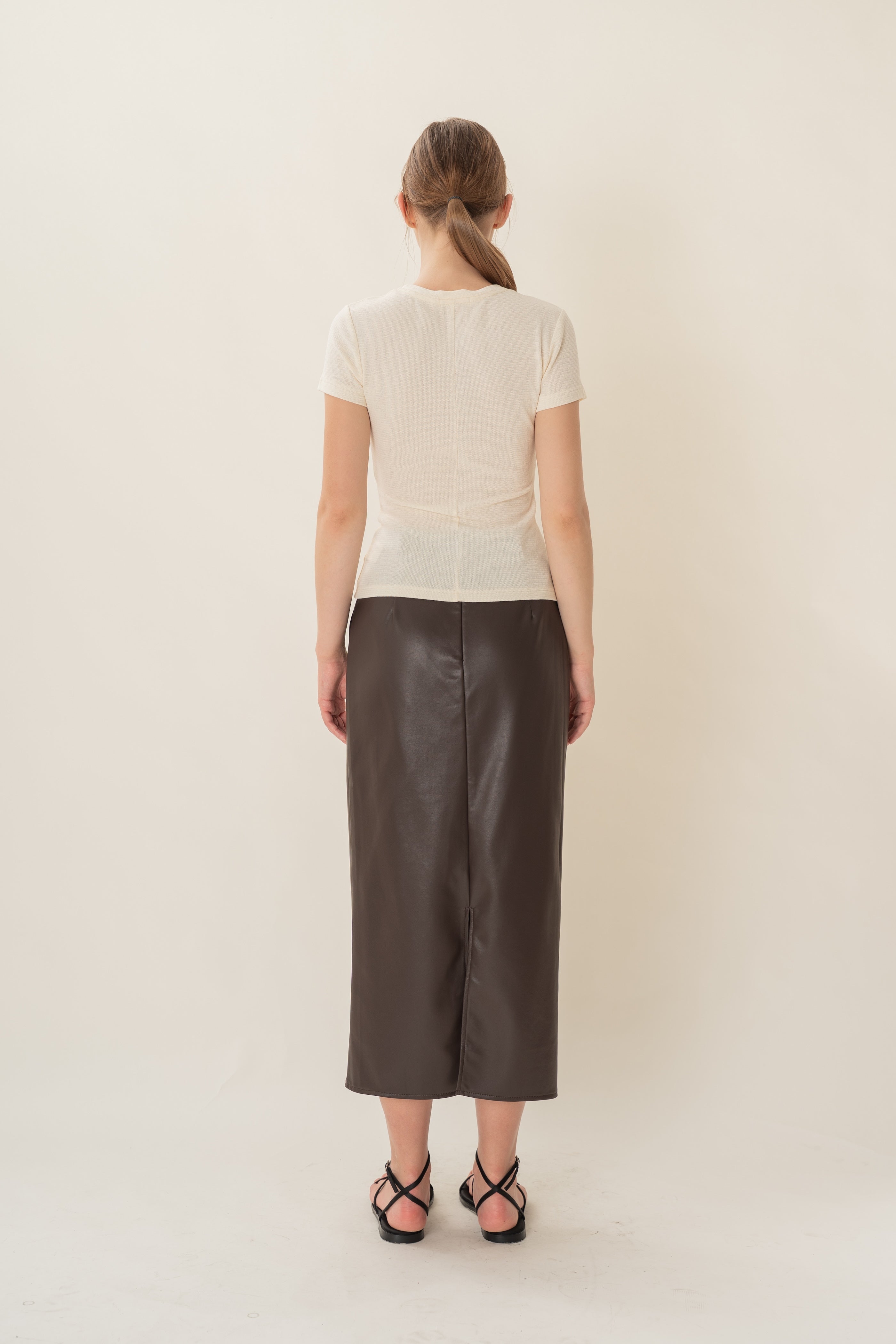 Textured Tee in Pale Yellow