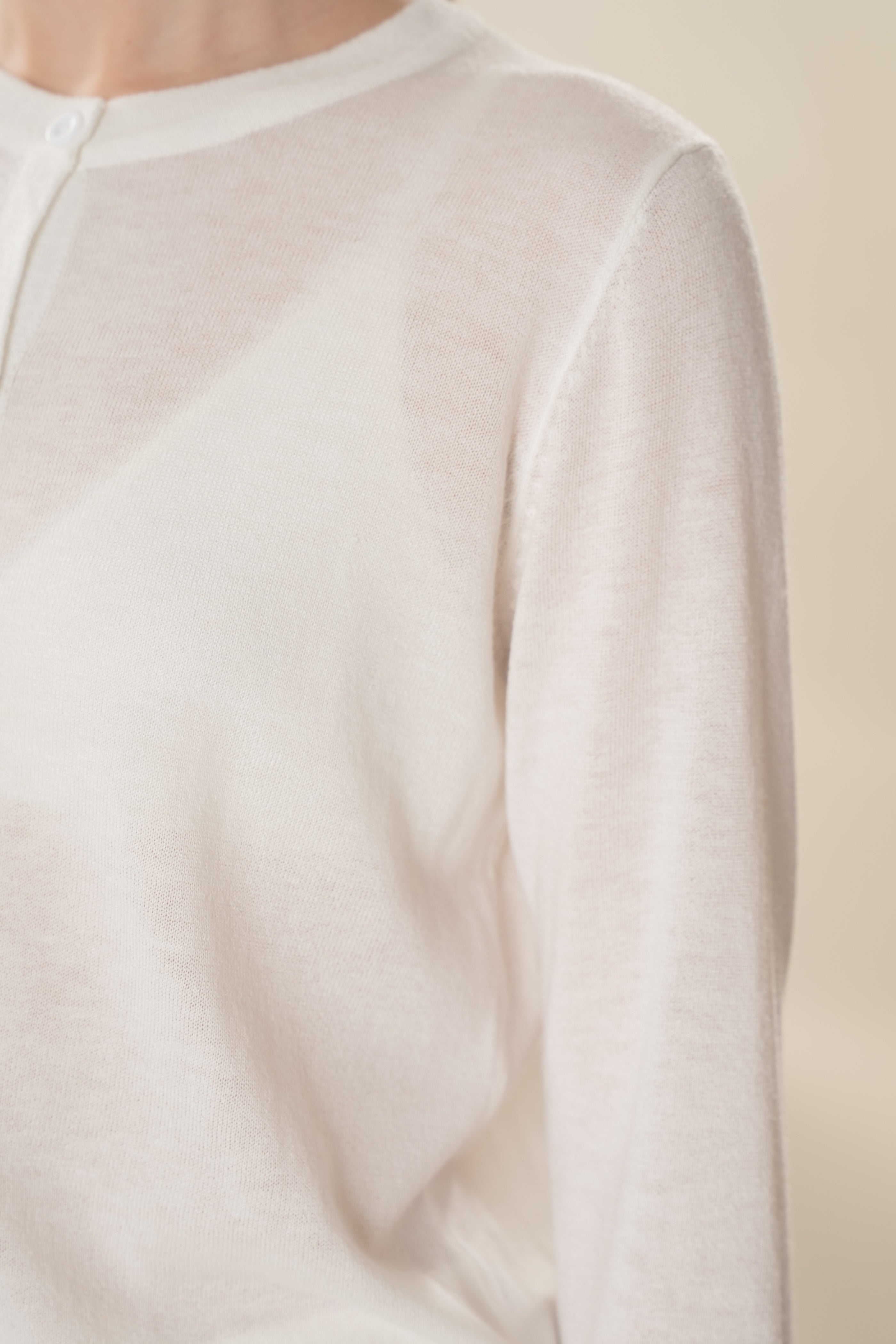 Soft Fold Fine Knit Cardigan in White
