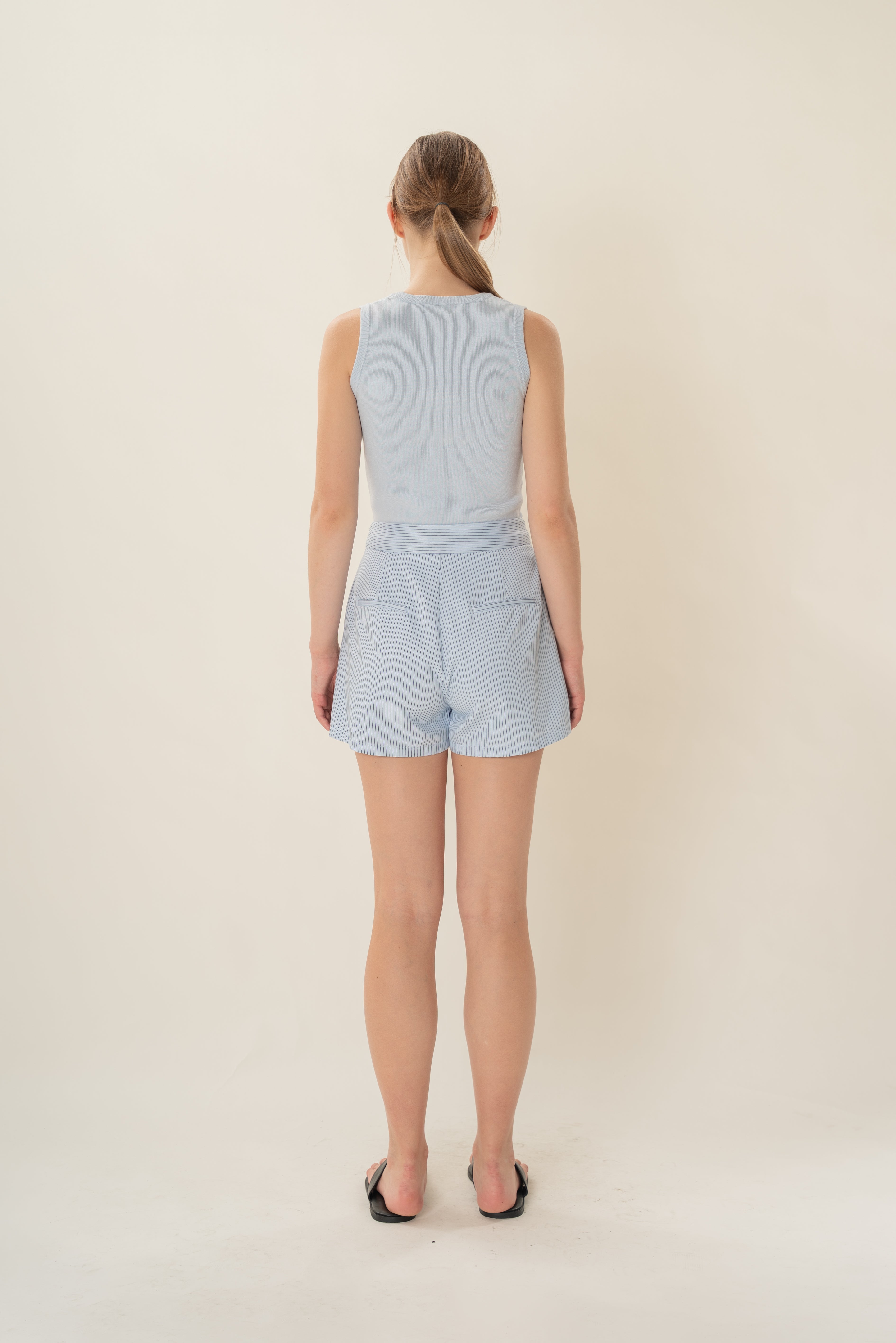 Classic Box Shorts in Light Blue Stripes