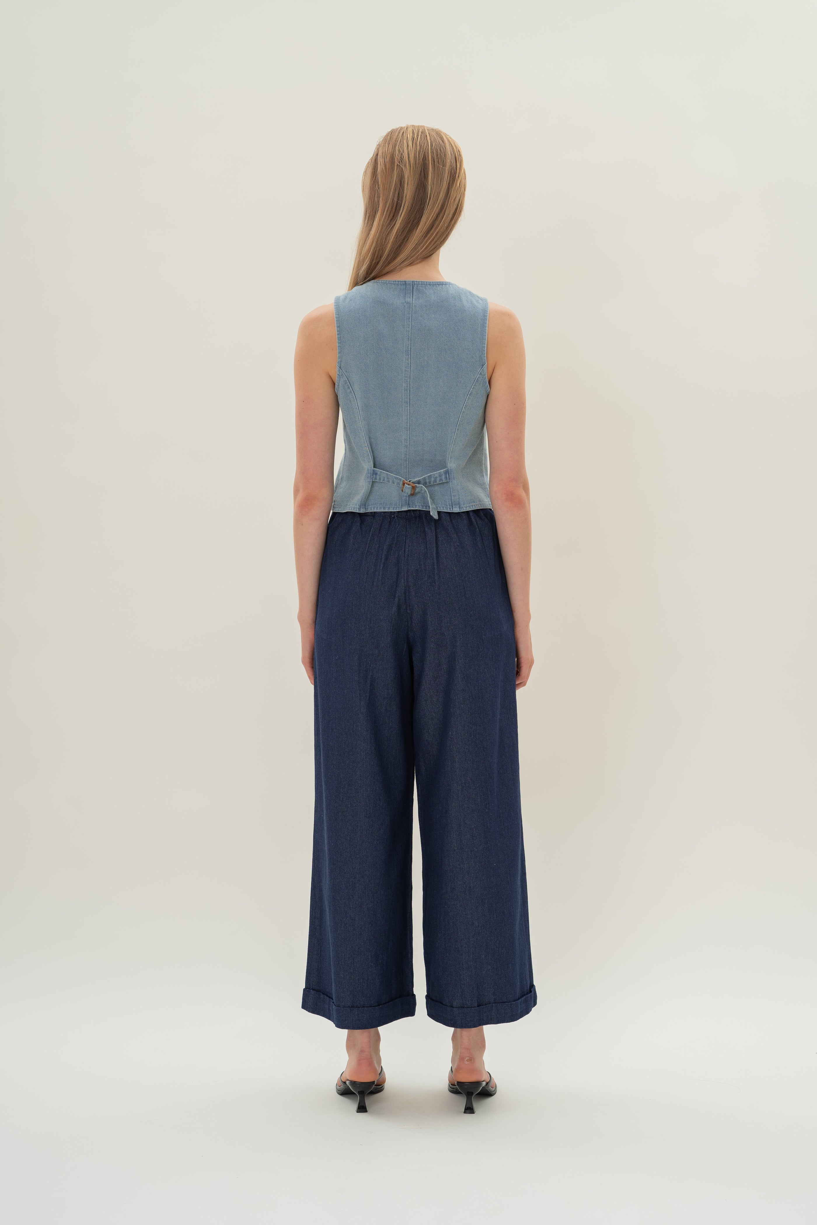 Denim Waistcoat in Light Wash