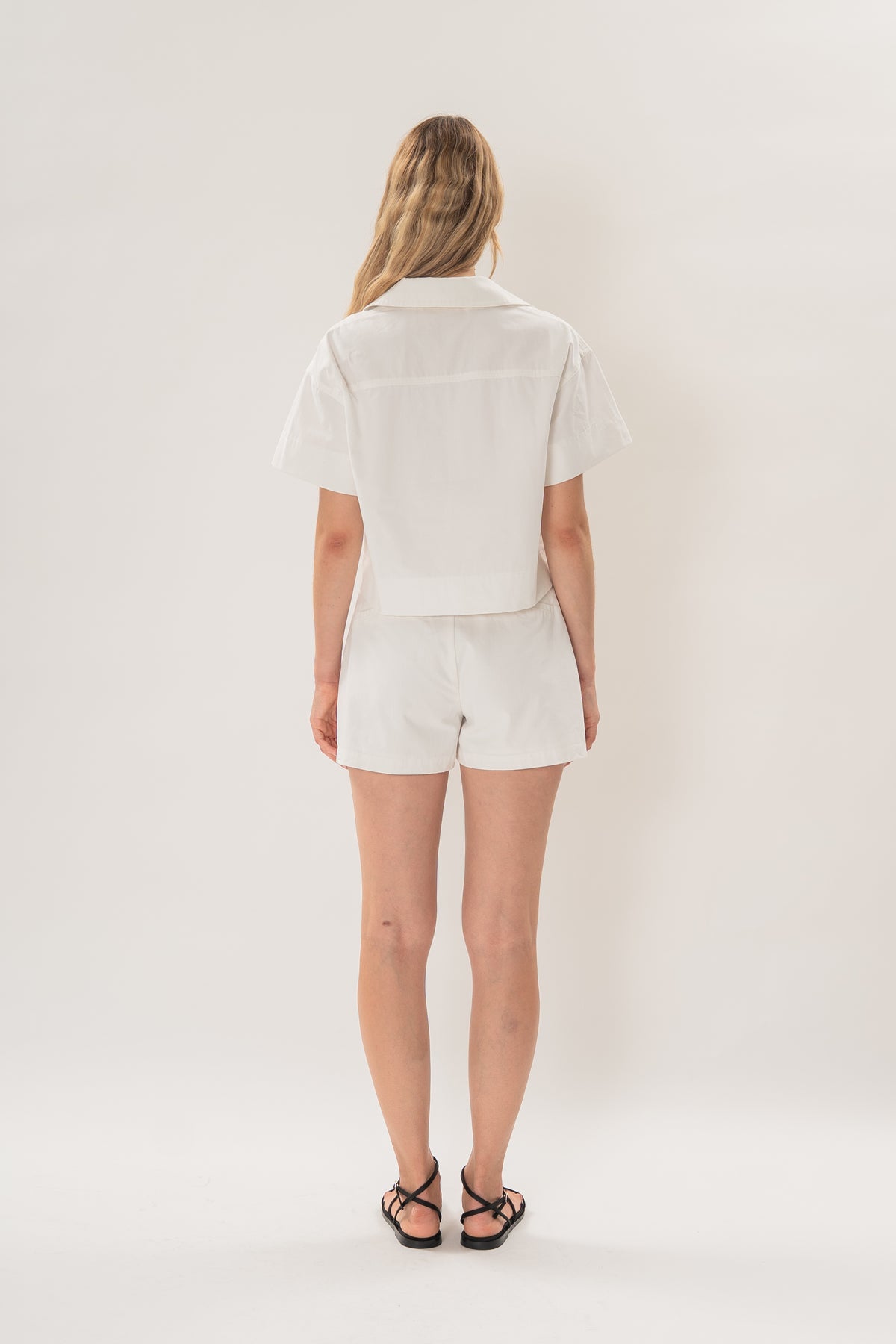Collared Boxy Denim Shirt in White