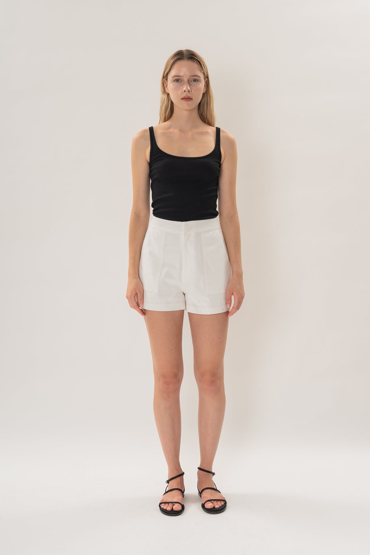 Denim Box Shorts in White
