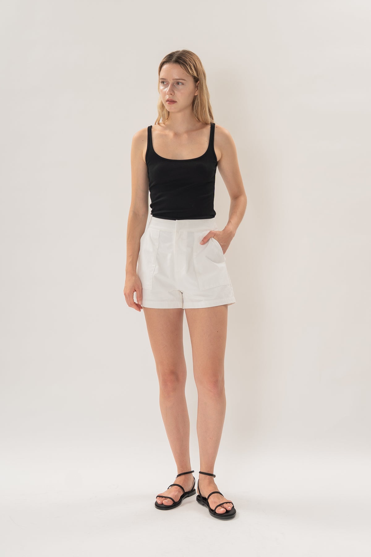 Denim Box Shorts in White