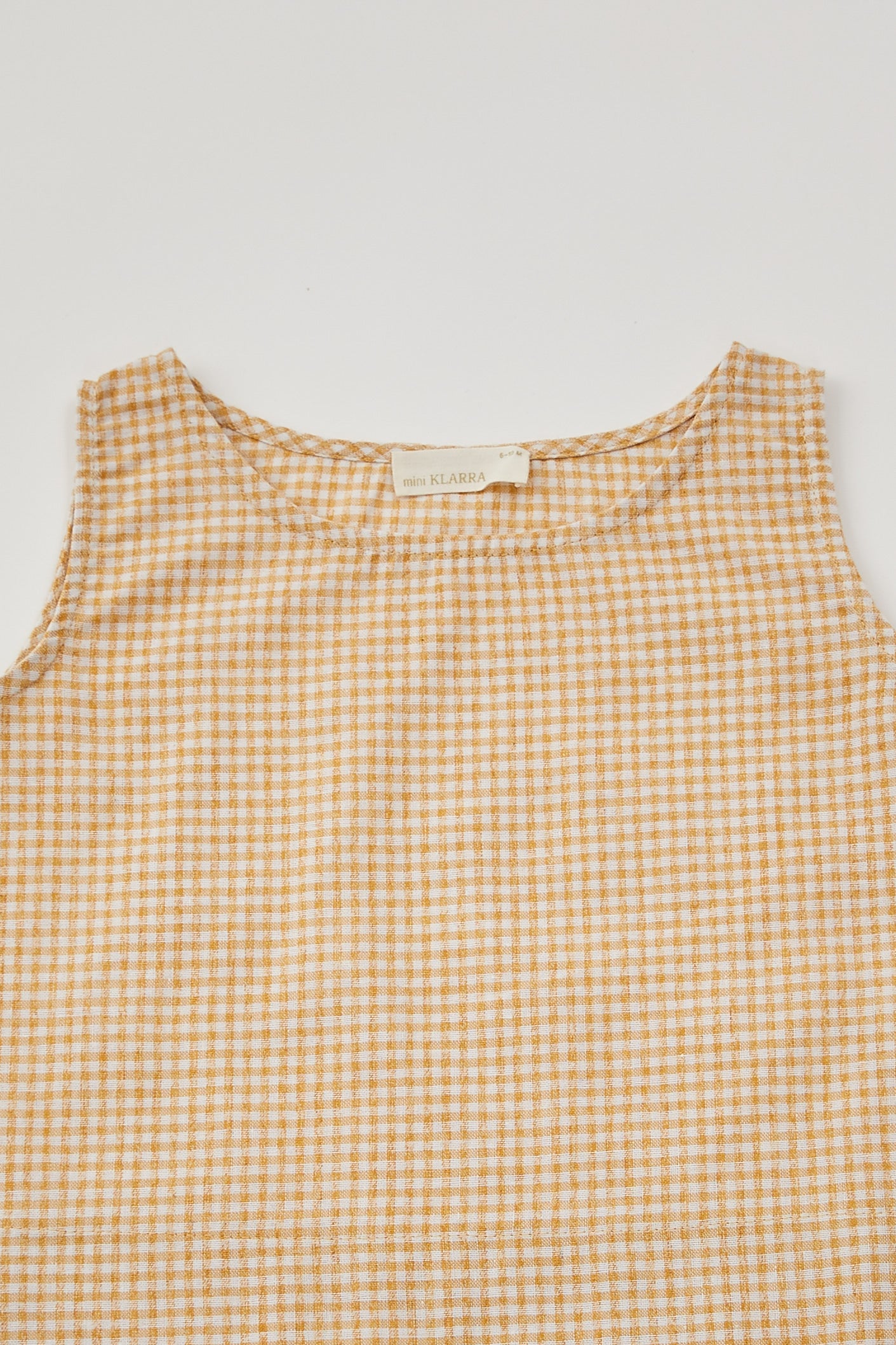 Mini Gingham Sleeveless Blouse in Yellow
