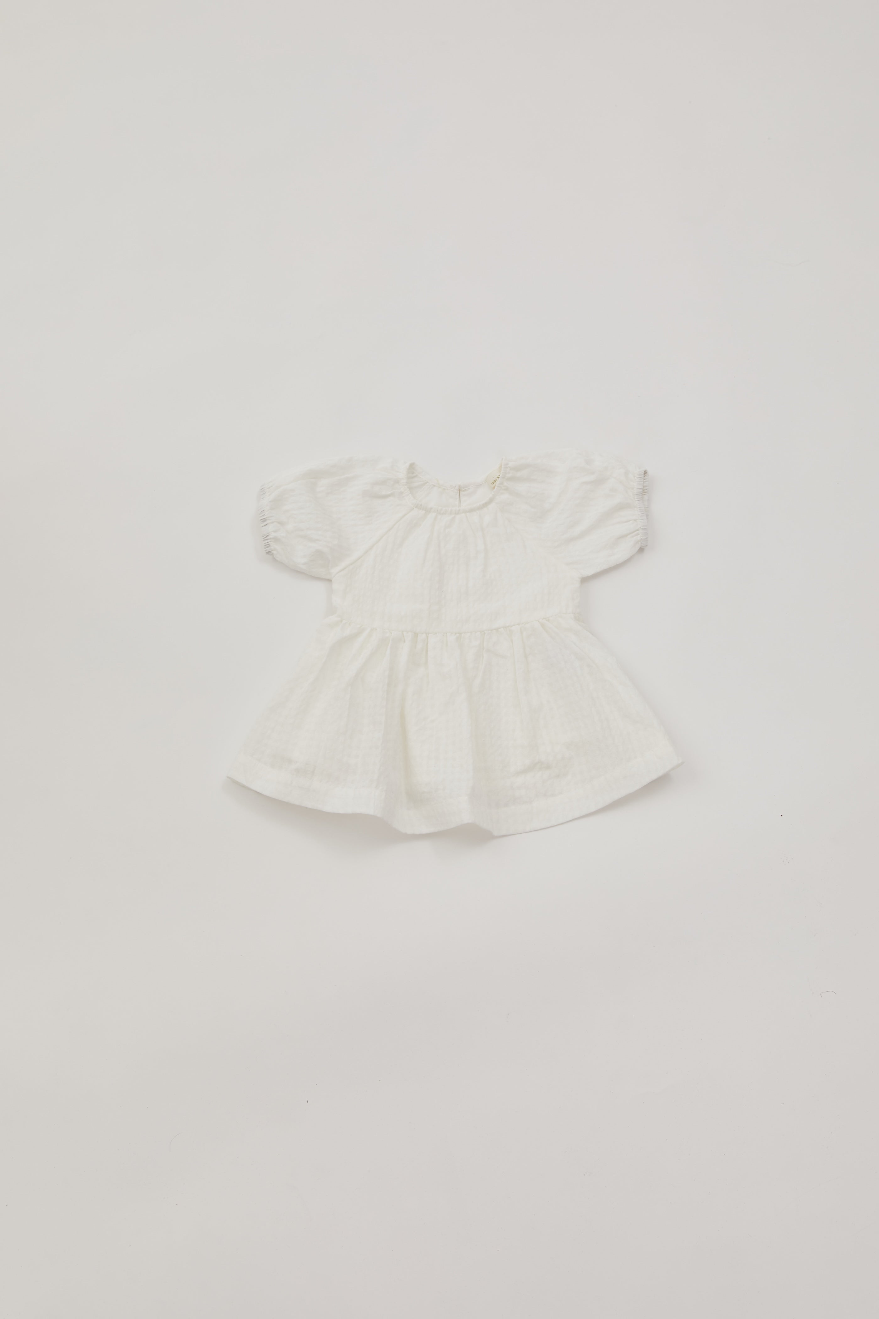 Mini Puffed Sleeved Dress in White