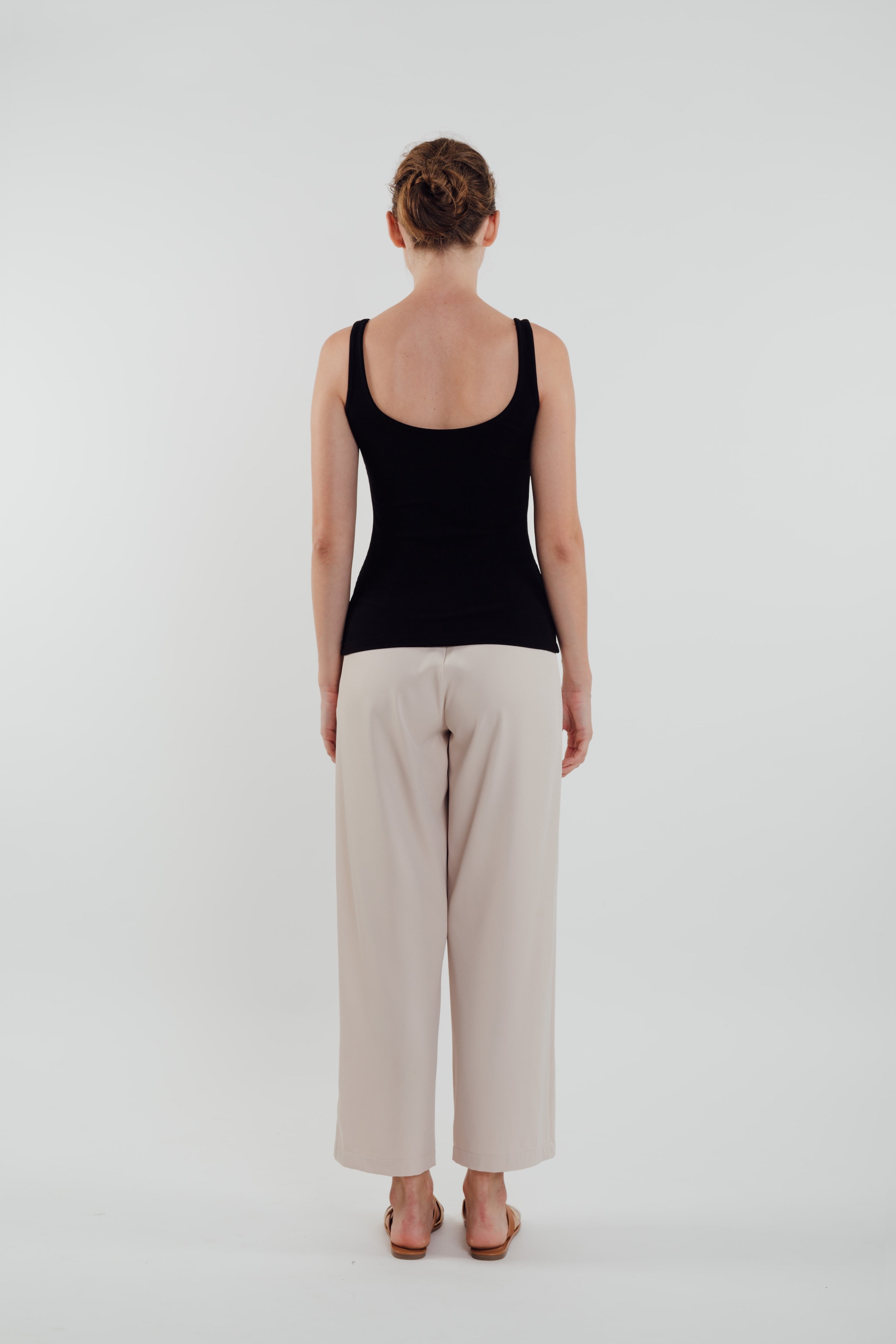 Round Neck Tank Top in Black (Sale)