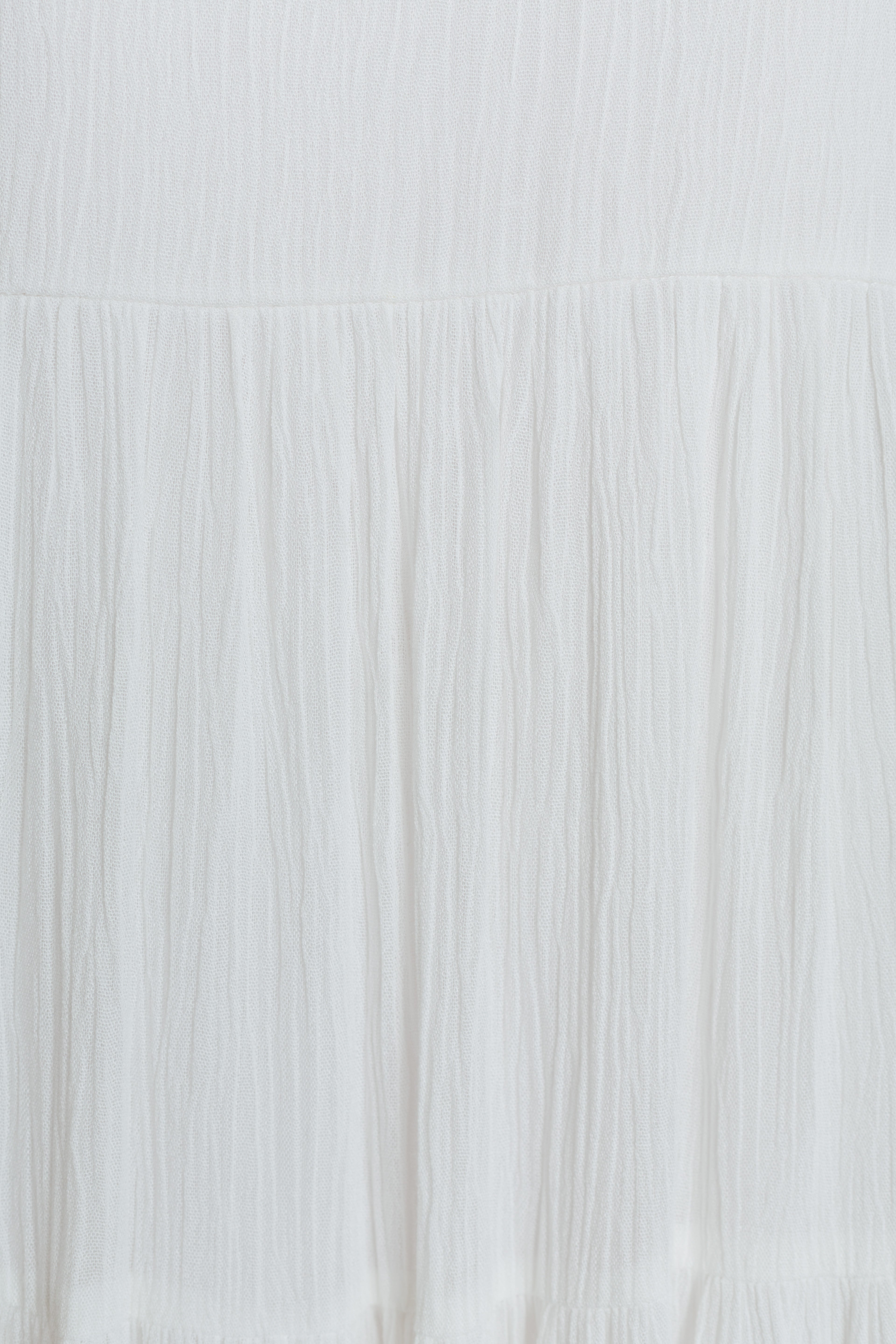Tiered Textured Crepe Maxi Dress in White (Sale)