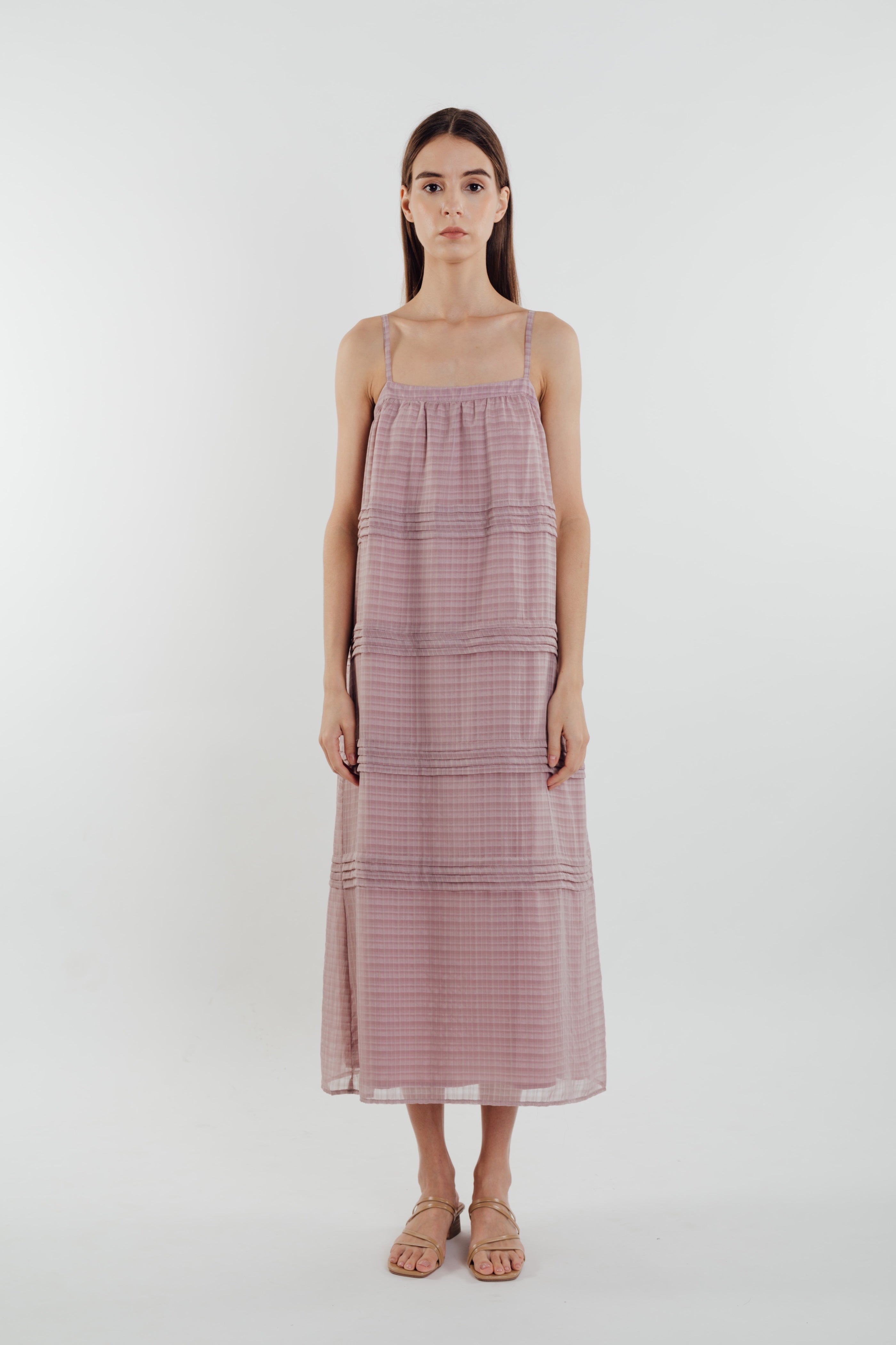 Panelled Midi Dress in Rose (Sale)